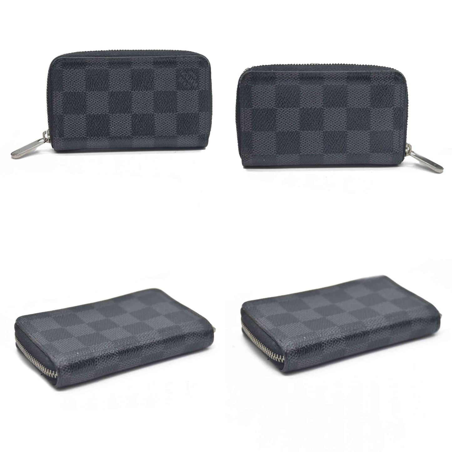 Louis Vuitton Damier Graphite Zippy Zip Coin Purse Wallet Black MI4101