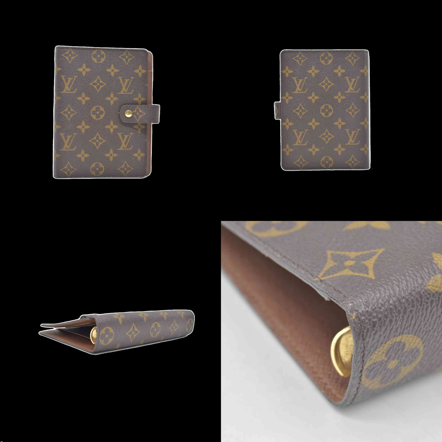 $755 LOUIS VUITTON Monogram Medium Ring Agenda Cover