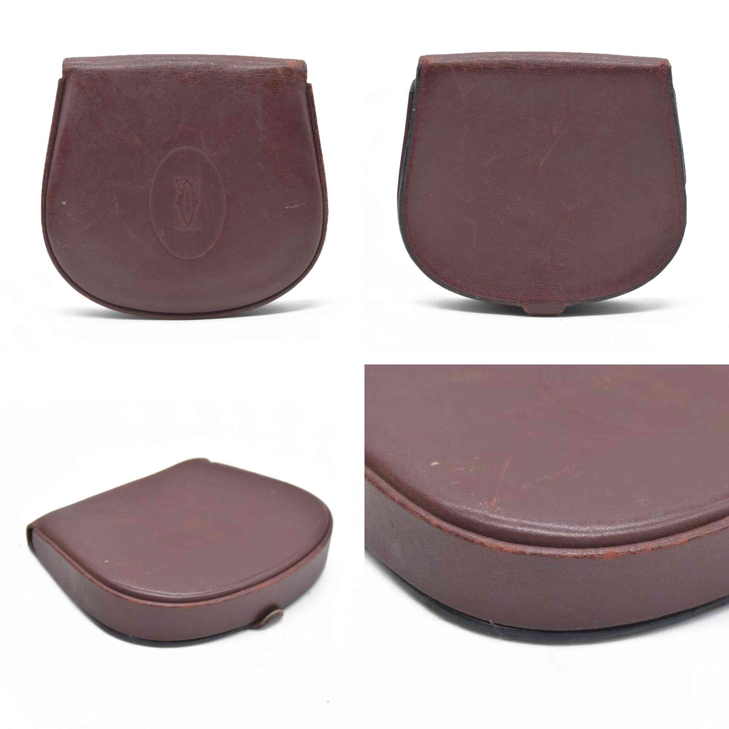 Cartier Red Must de Cartier Leather Coin Pouch Dark red