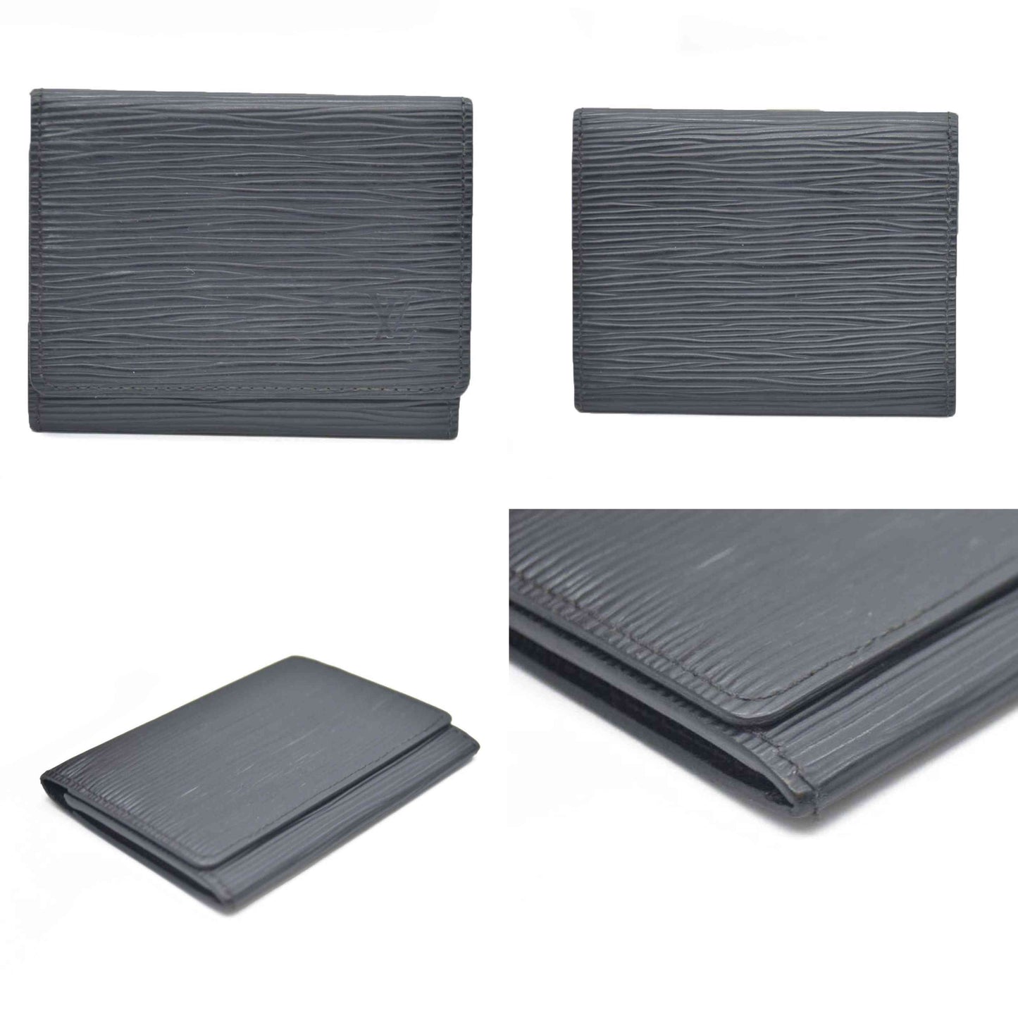 Louis Vuitton Epi Pochette Cartes Visite Leather Card Case Black CA0028