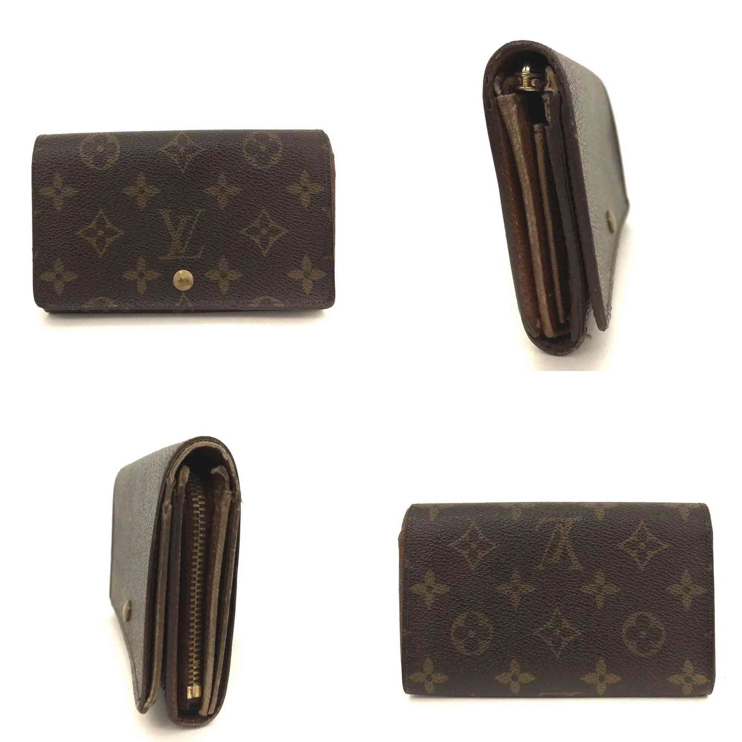 $560 1994 Louis Vuitton Monogram Porte Monnaie Billets Tresor Bifold Wallet RA0934