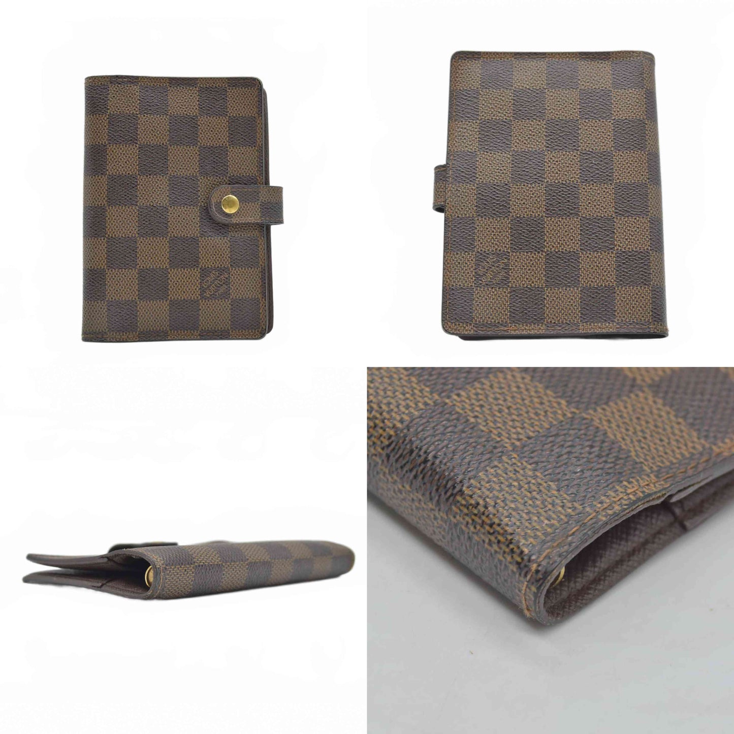 $505 2004 Louis Vuitton Damier Ebene Small Ring Agenda Cover CA0094 CONSIGNMENT