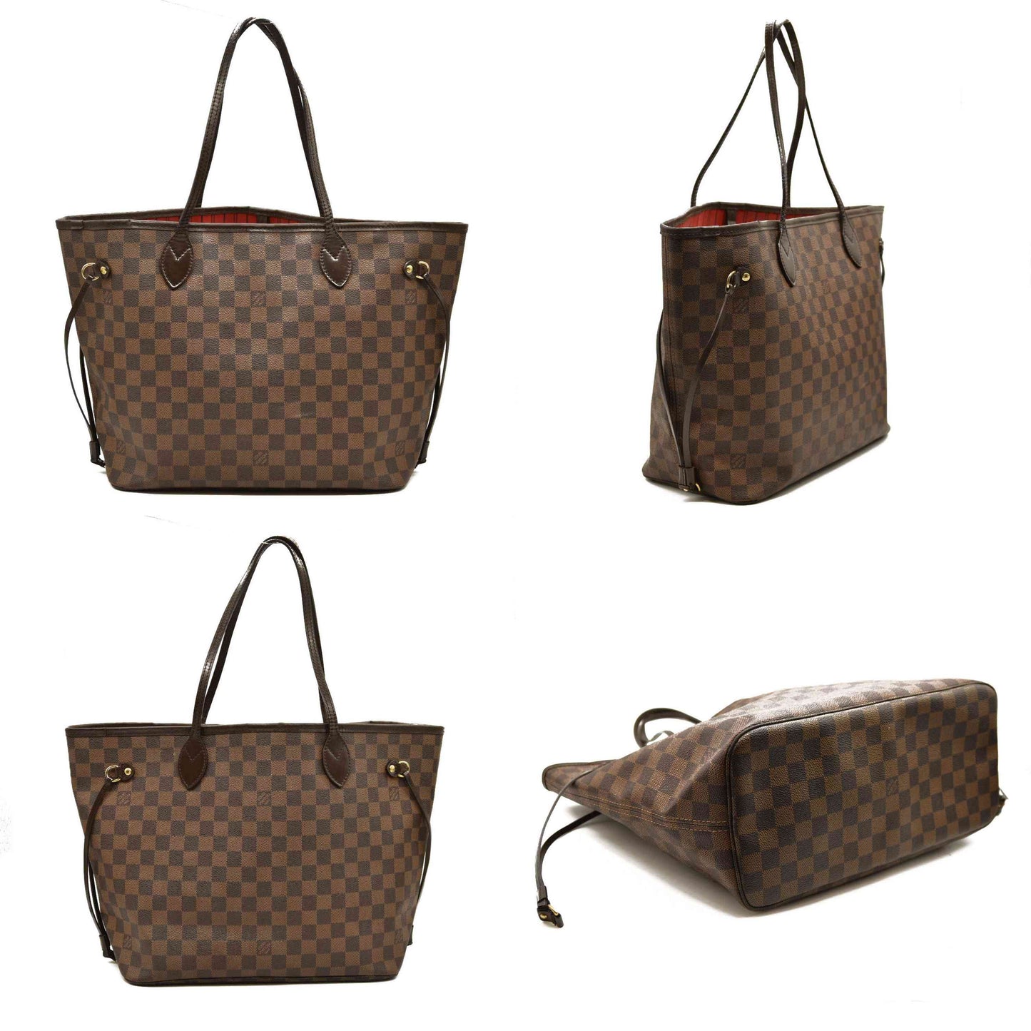 LOUIS VUITTON Damier Ebene Neverfull MM Inside pocket peeling