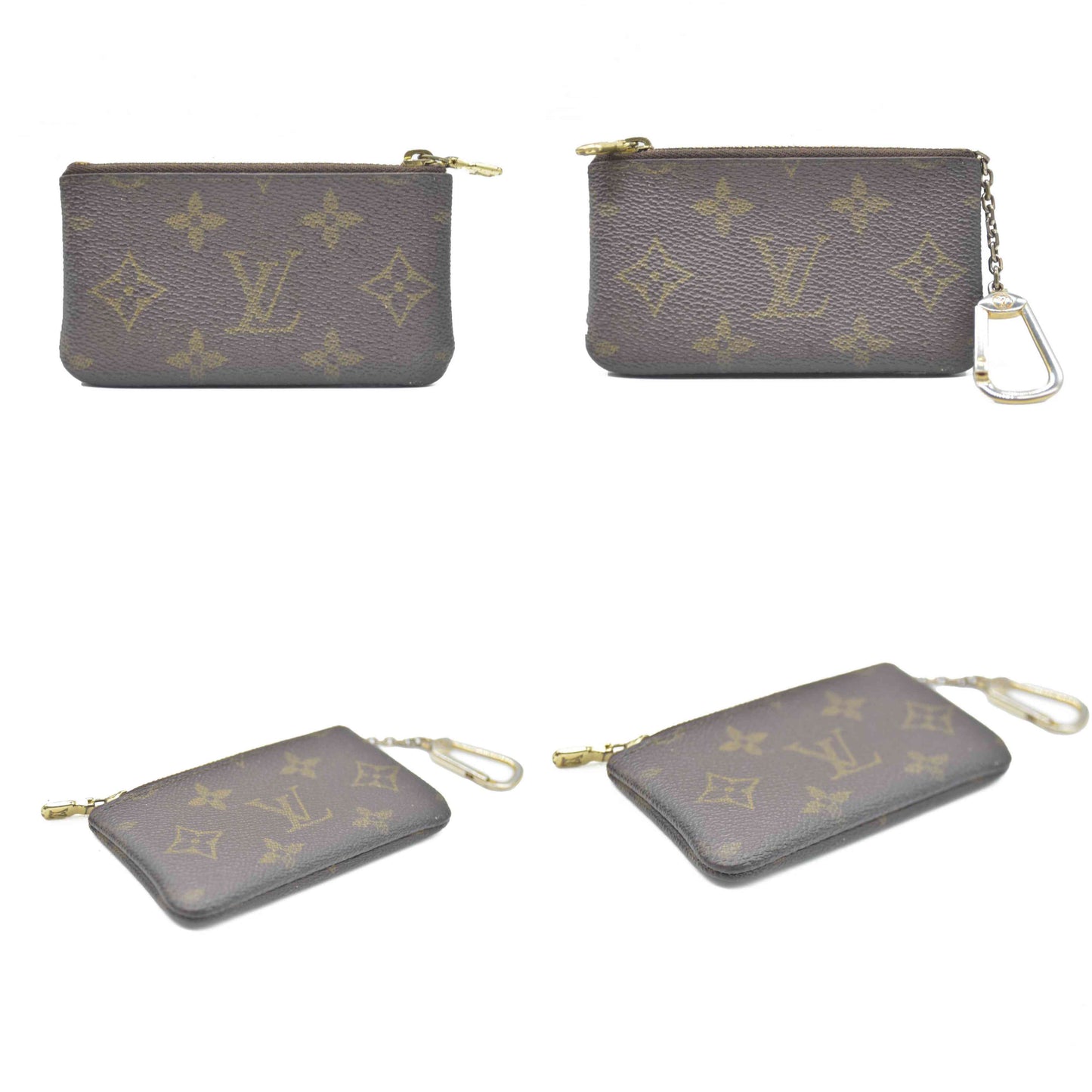 Louis Vuitton Monogram Pochette Cles Wallet Coin Purse Brown ET0946