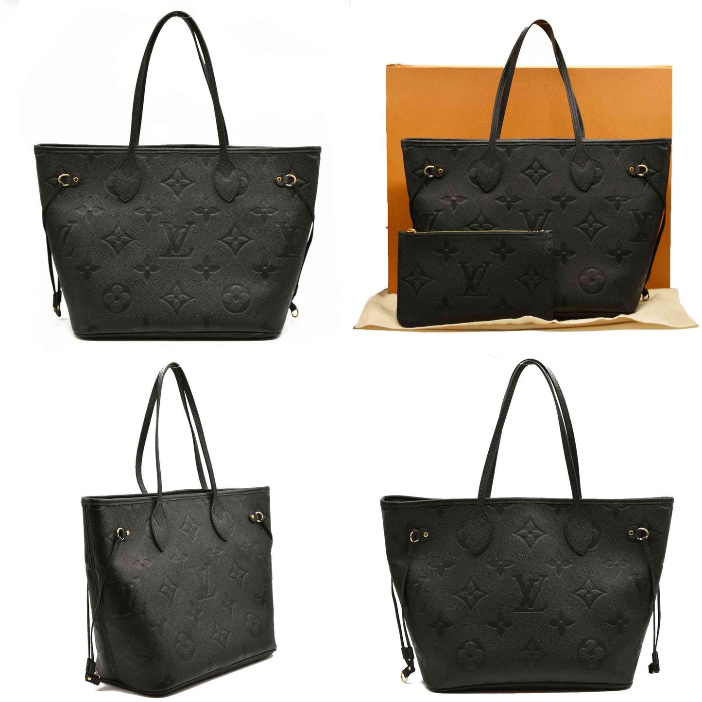 LOUIS VUITTON Empreinte Monogram Giant Neverfull MM Black