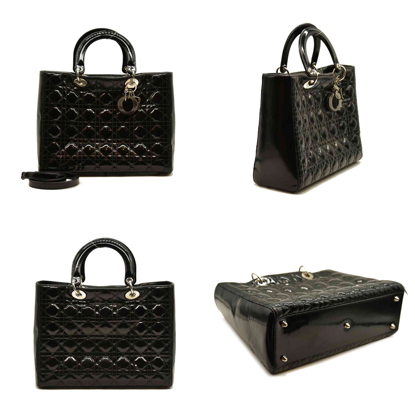 Christian Dior  Patent Cannage Large Lady Dior Black