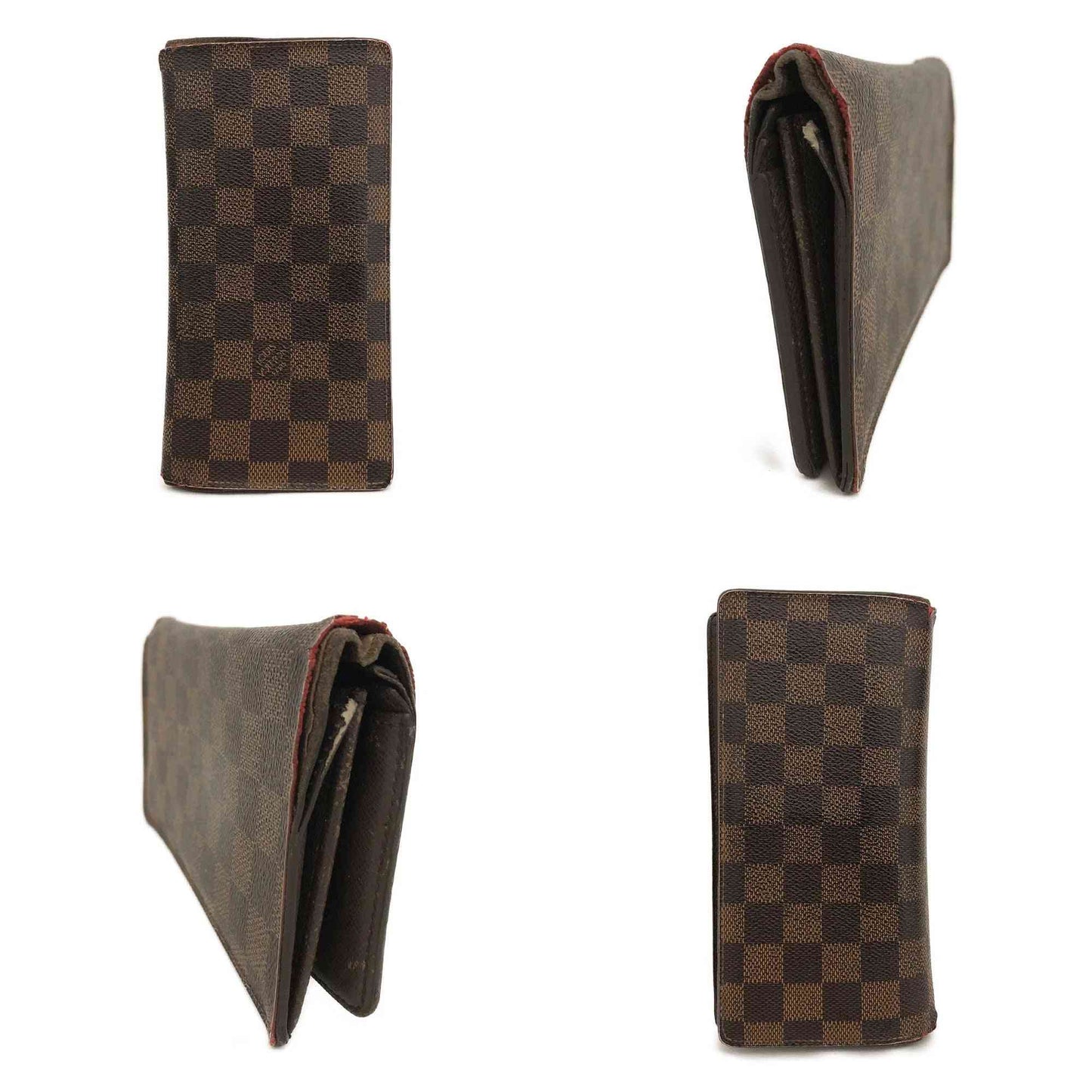 EGA Louis Vuitton Damier Porte feiulle Brazza Long Wallet Purse Brown/3CA1367 TS2151