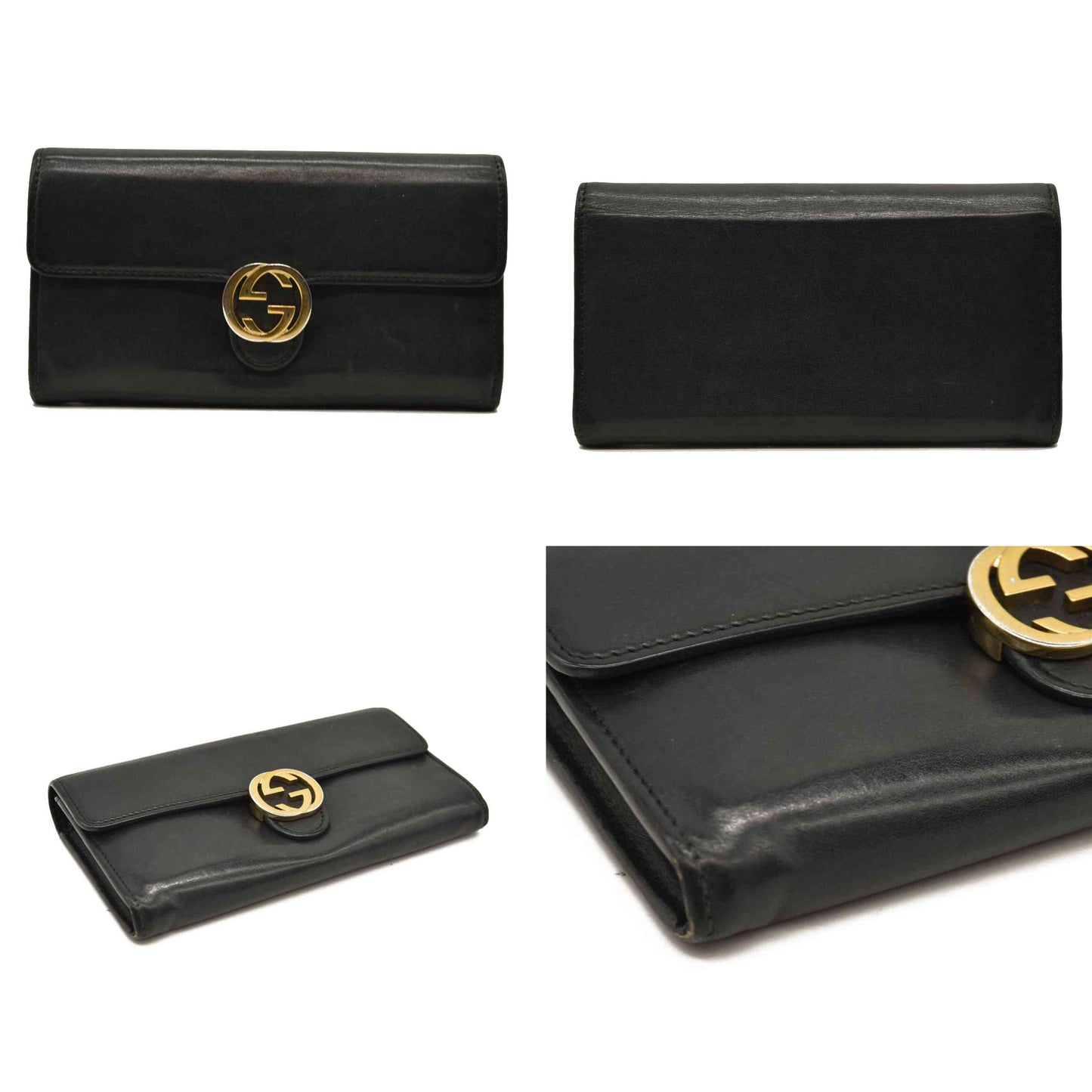 Gucci Calfskin Interlocking G Icon Wallet Black