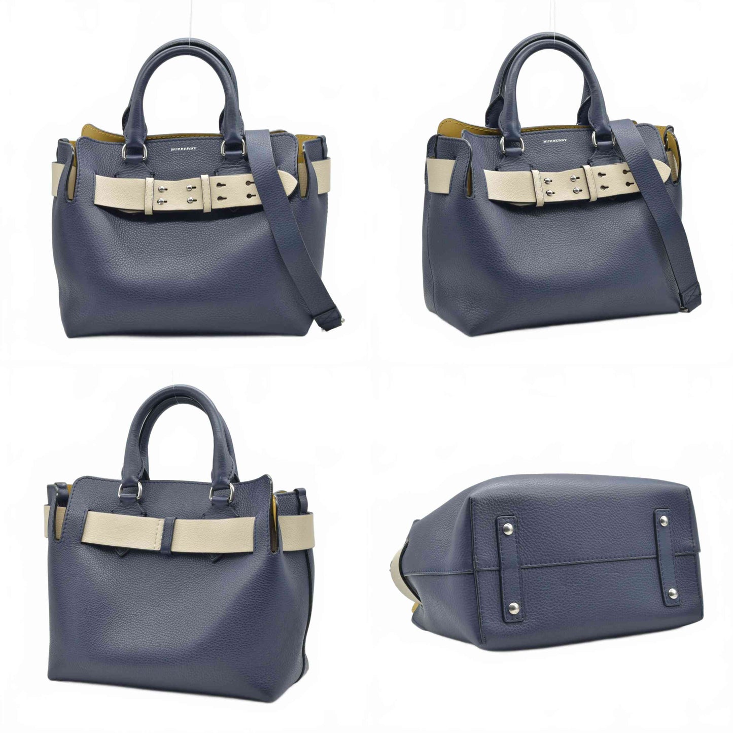 $2600 Burberry Marais Calfskin Medium Belt Bag Regency Blue CONSIGNMENT