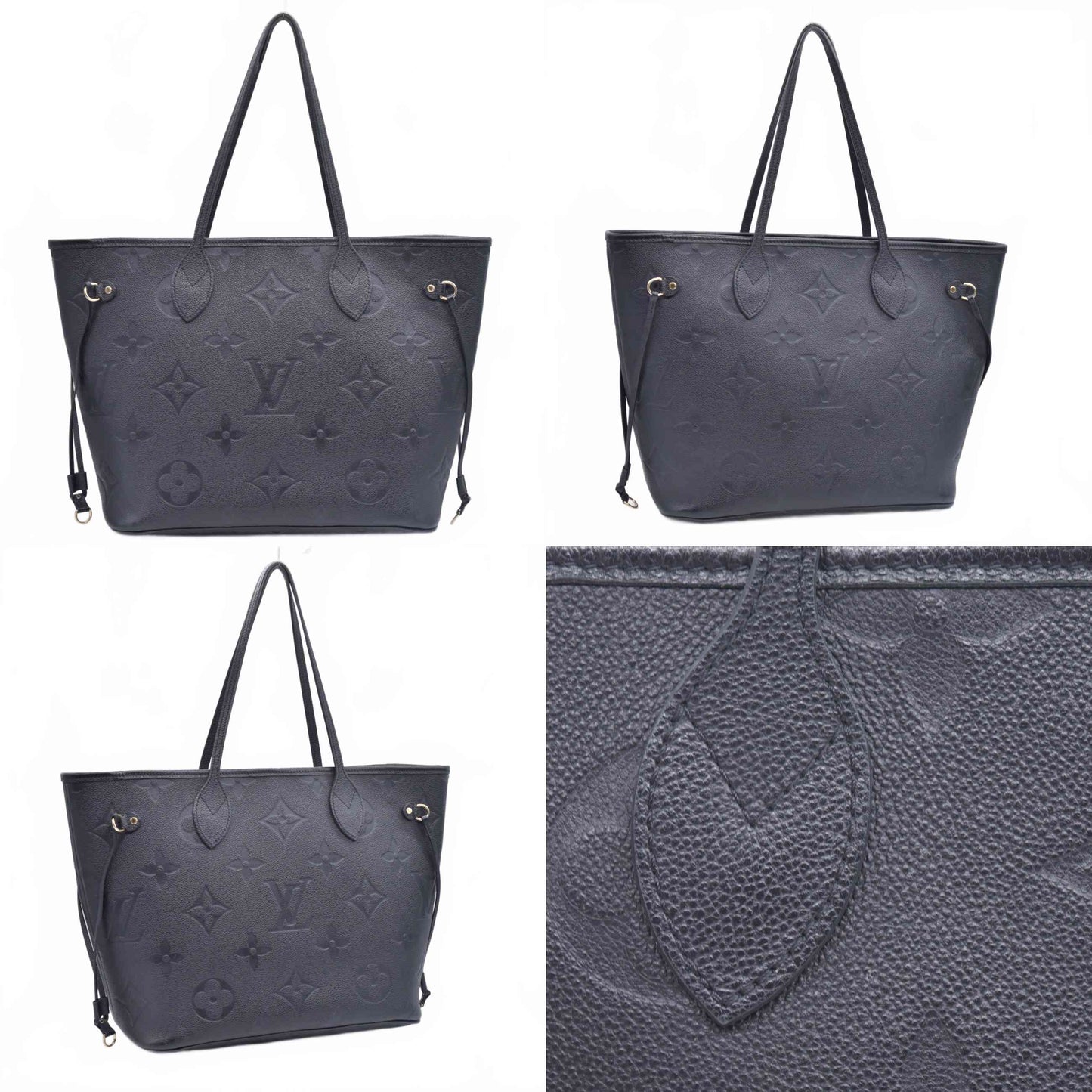 $2940 Louis Vuitton Empreinte Monogram Giant Neverfull MM Black
