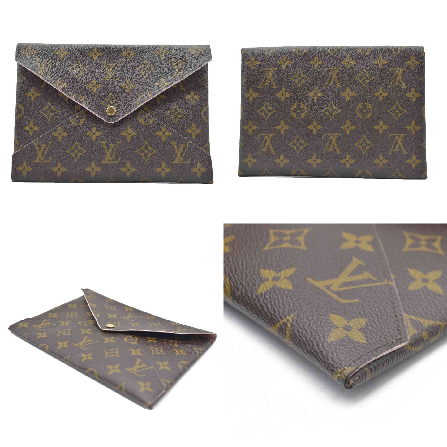 AUCTION $810 LOUIS VUITTON Monogram Large Kirigami Pochette Insert Rose Ballerine SN4158