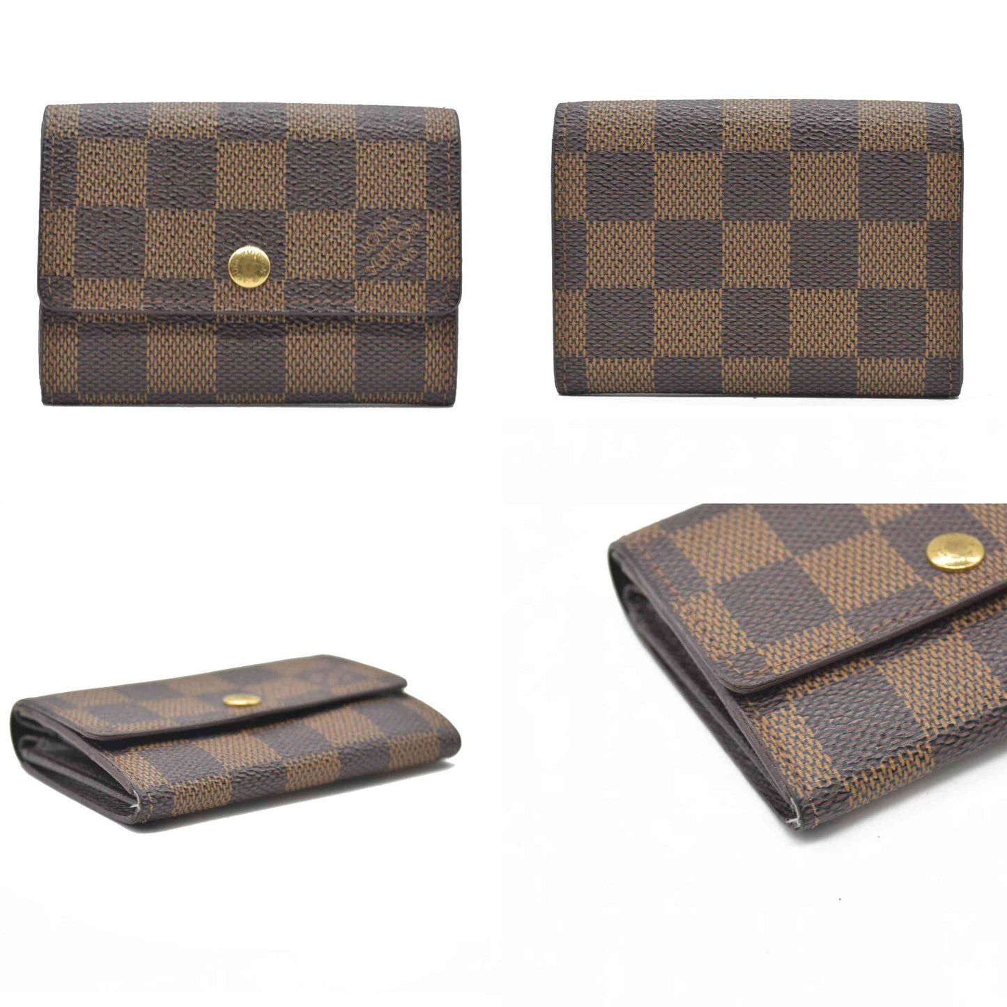 $345 Louis Vuitton Damier Ebene Pattern Coated Canvas Coin Pouch MI094 2004 CONSIGNMENT