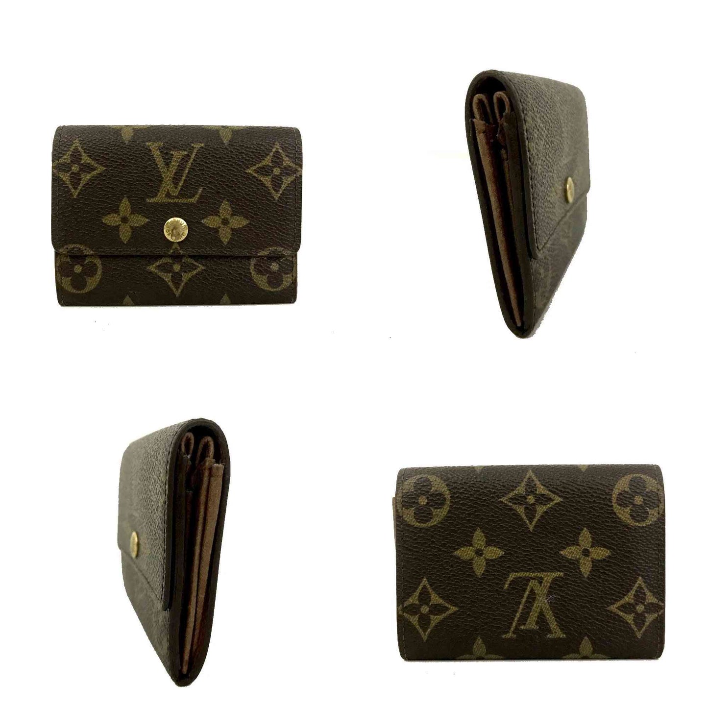 Louis Vuitton Monogram Porte Monnaie Plat Coin Purse Wallet MI1928