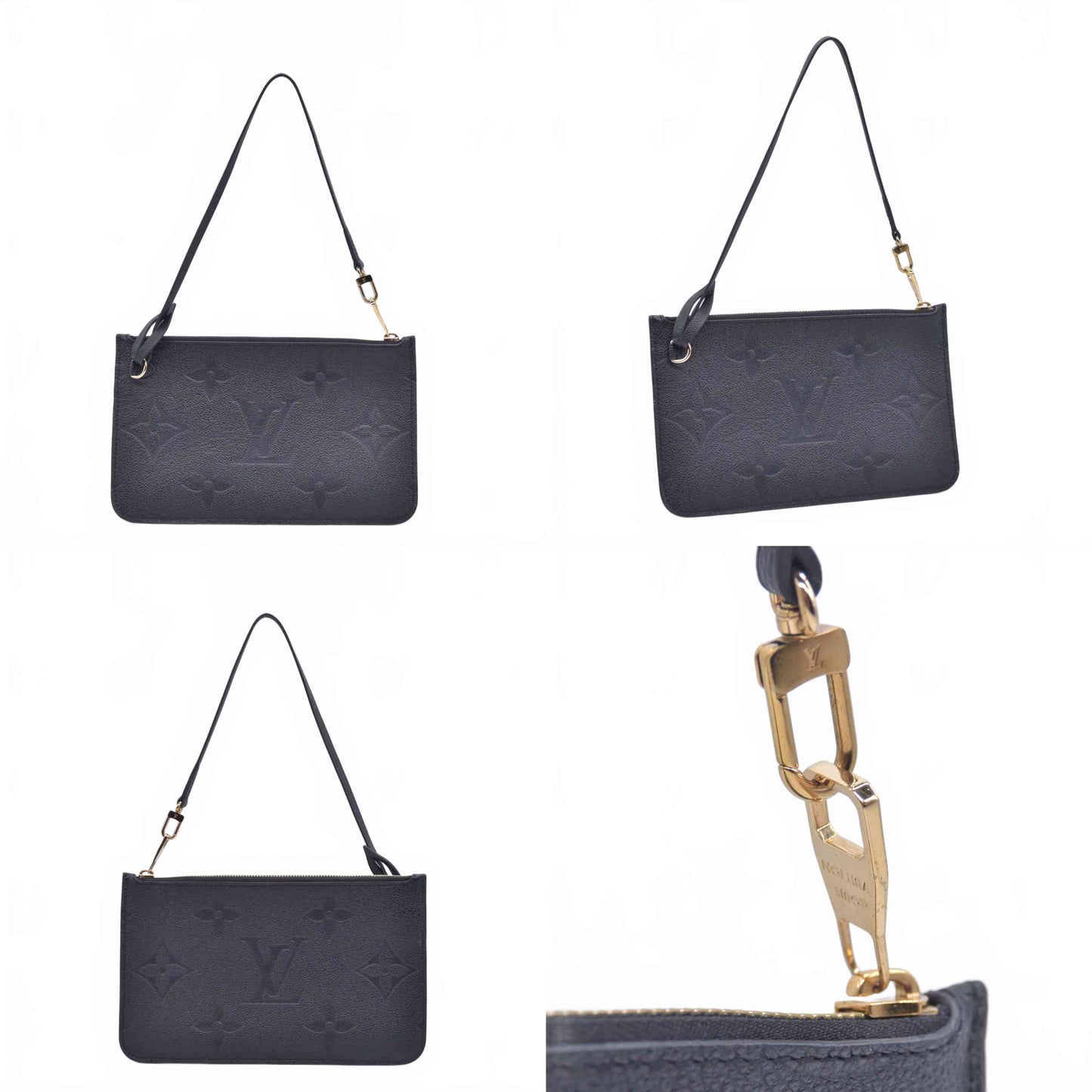 Louis Vuitton Black Empreinte Giant Neverfull Pouch RFID
