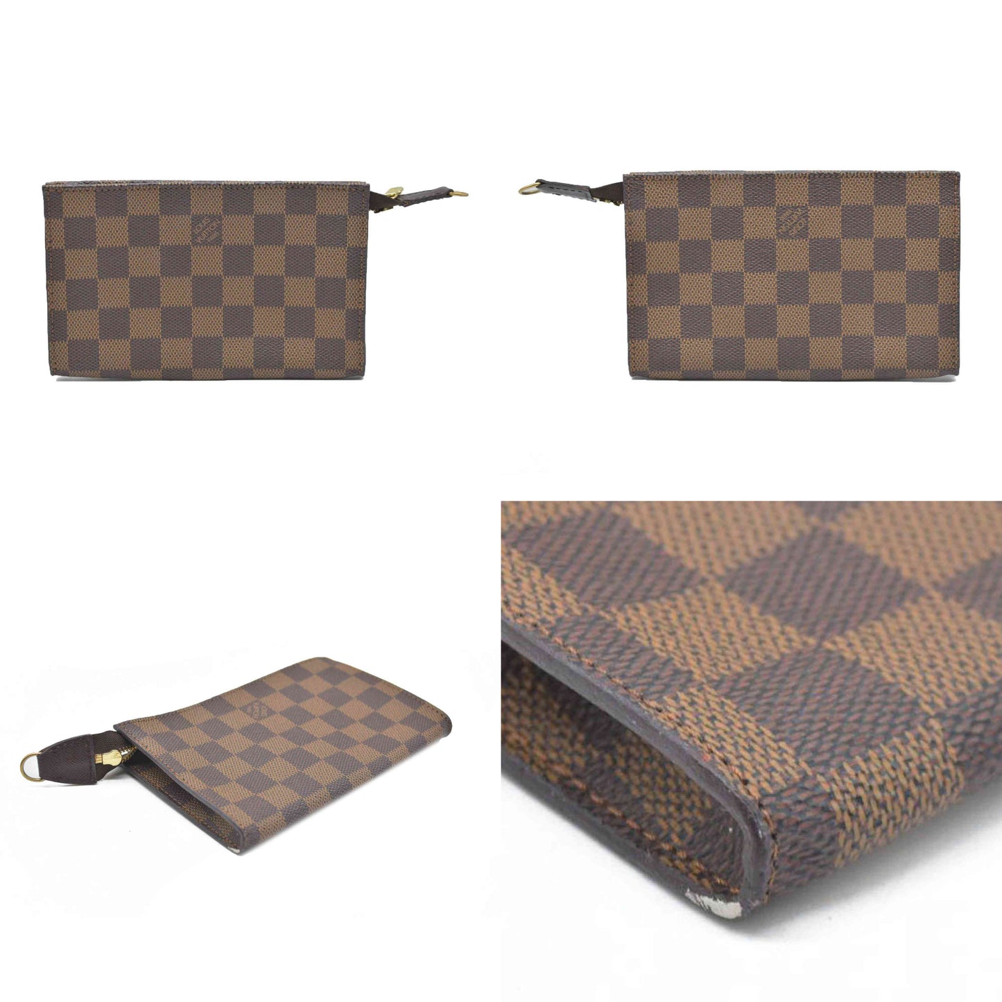 AUCTION $1290 Louis Vuitton Damier Ebene Accessories Pouch for Marais Toiletry Bag