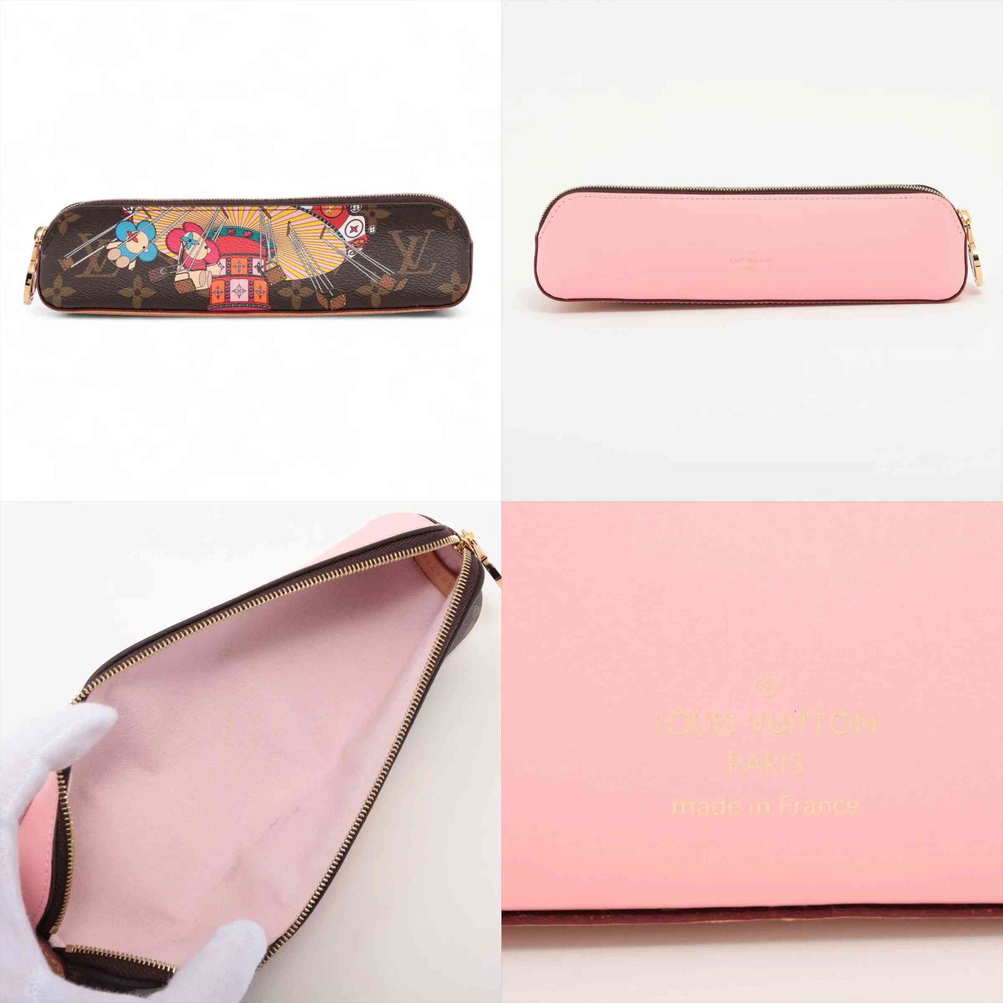 $515 Louis Vuitton Monogram 2020 Christmas Animation Elizabeth Pencil Pouch Carousel Fairground