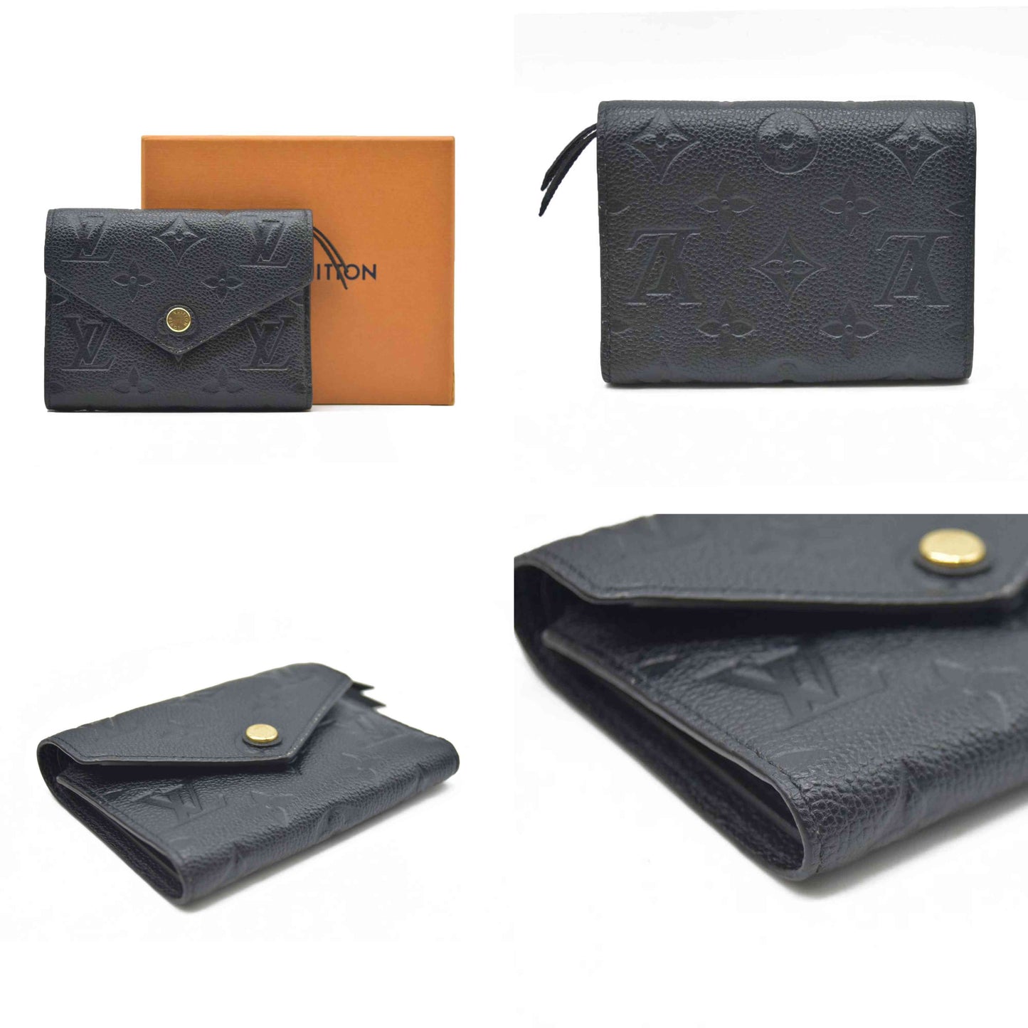 AUCTION $755 Louis Vuitton LV Monogram Empreinte Leather Victorine Wallet