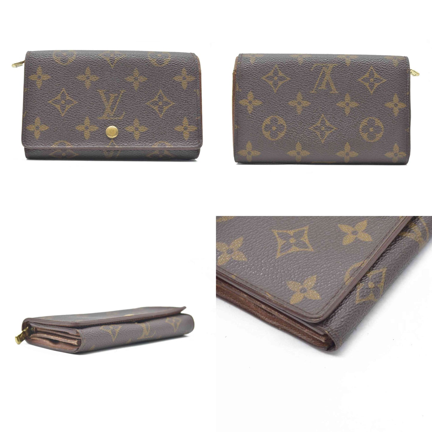 $560 Louis Vuitton  Monogram Porte-Monnaie Tresor Wallet