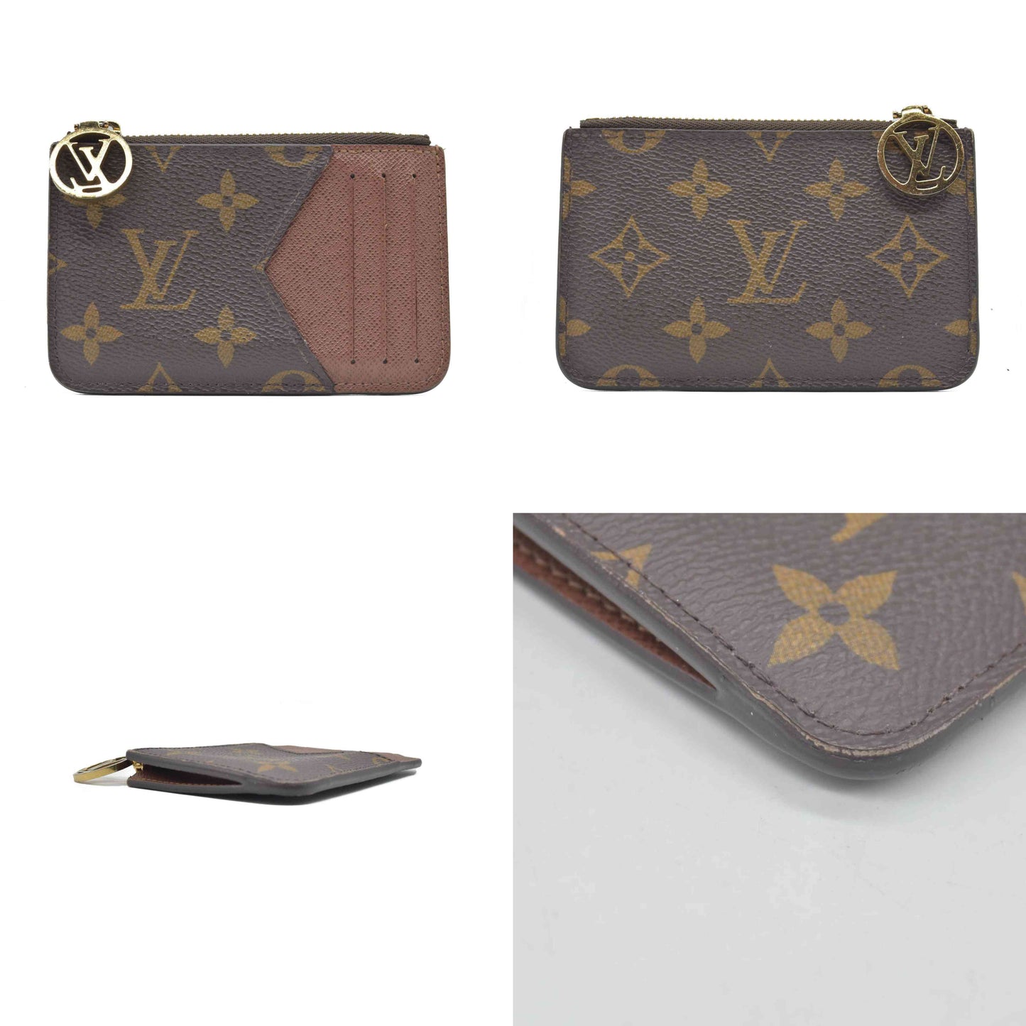 $455 Louis Vuitton Monogram Zipped Romy Card Holder