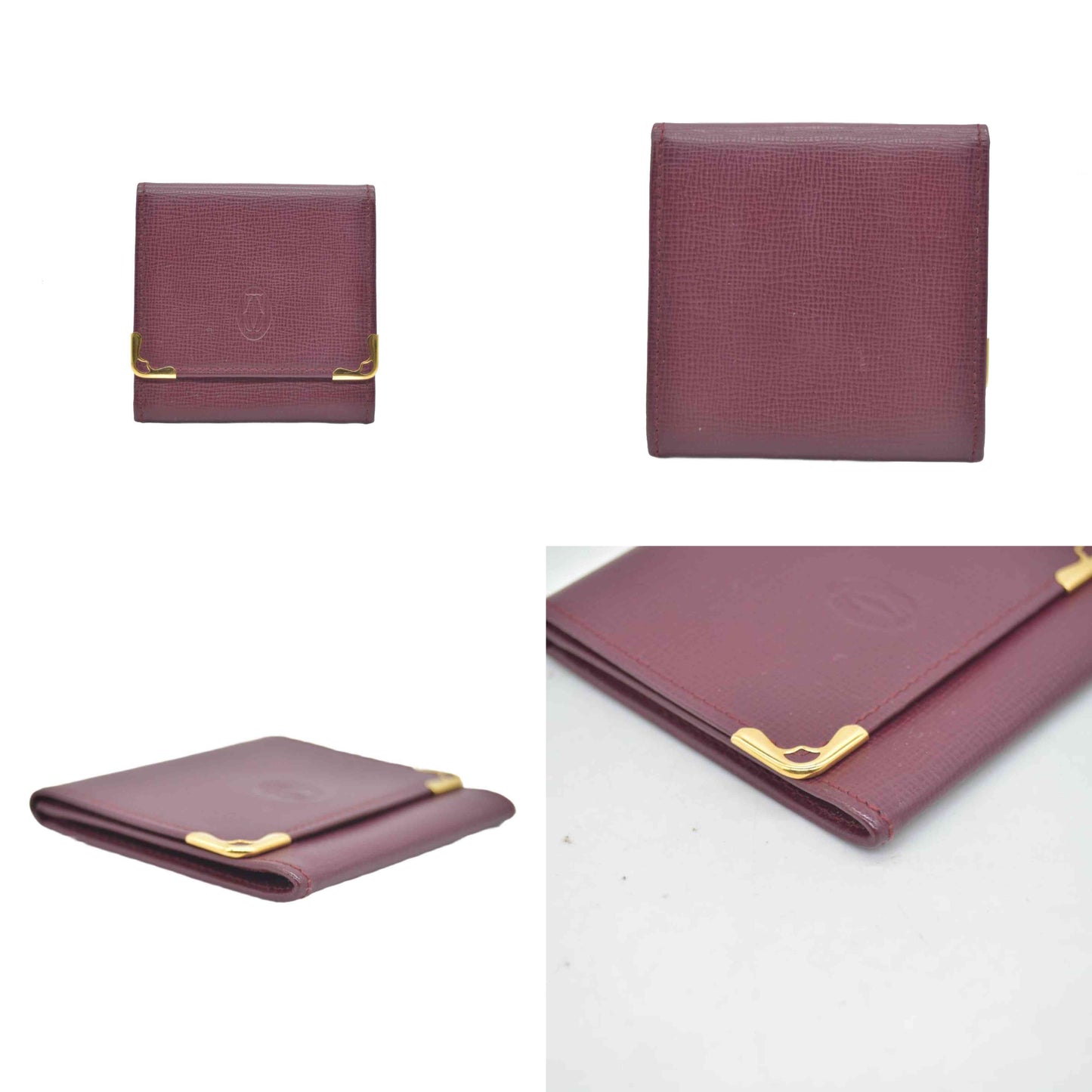 $550 CARTIER Bifold Wallet Burgundy CONSIGNMENT