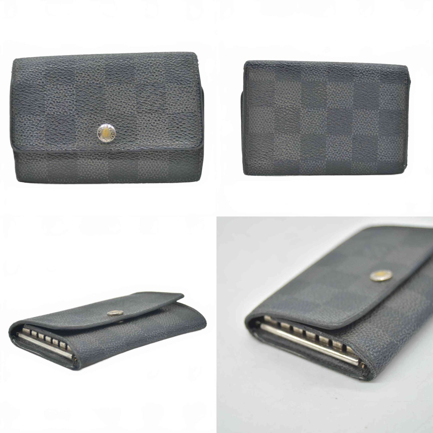 $445 Louis Vuitton Graphite 6 Key Holder CT1180 CONSIGNMENT