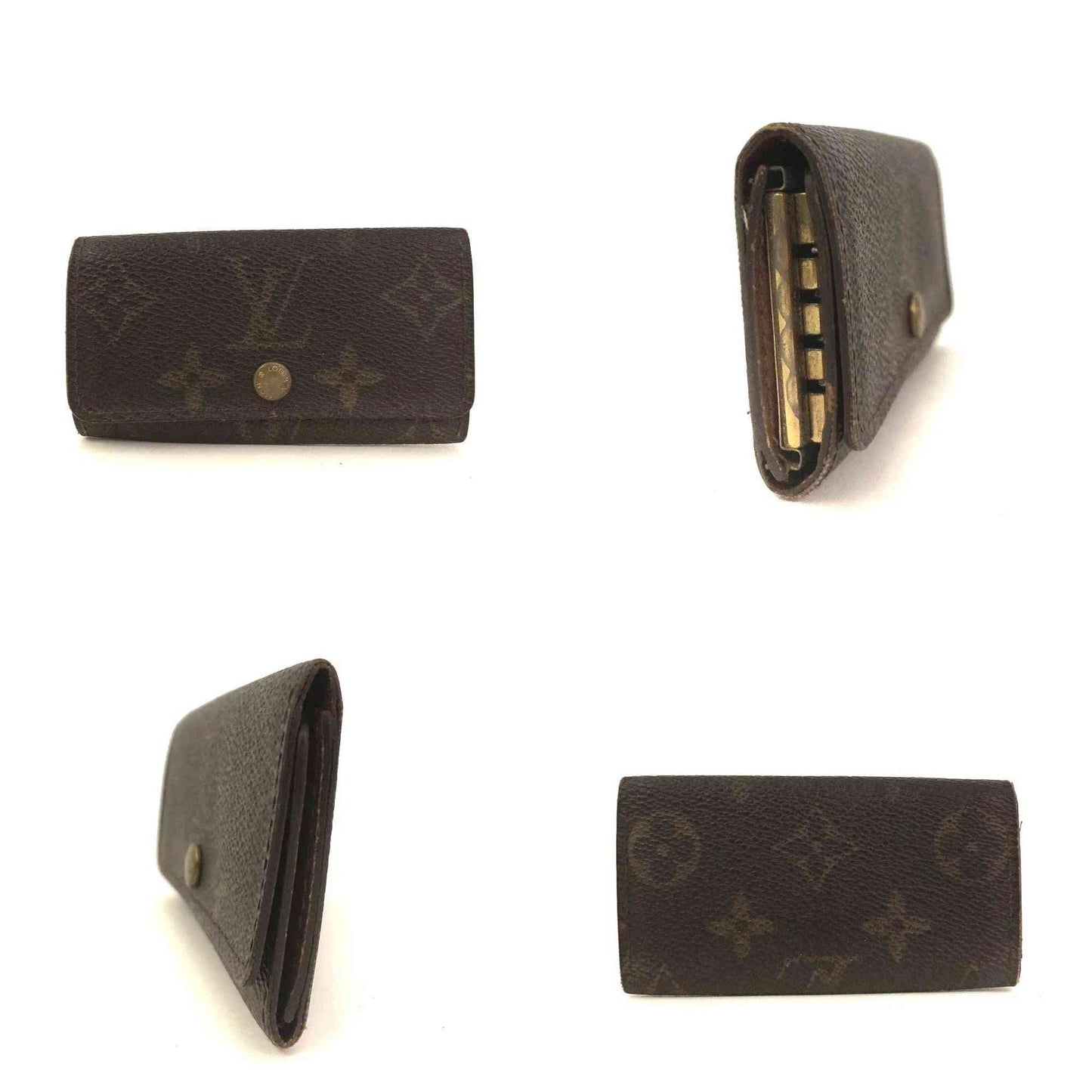 $345 Louis Vuitton Monogram Multicles 4 Ring Key Case Brown TH0016