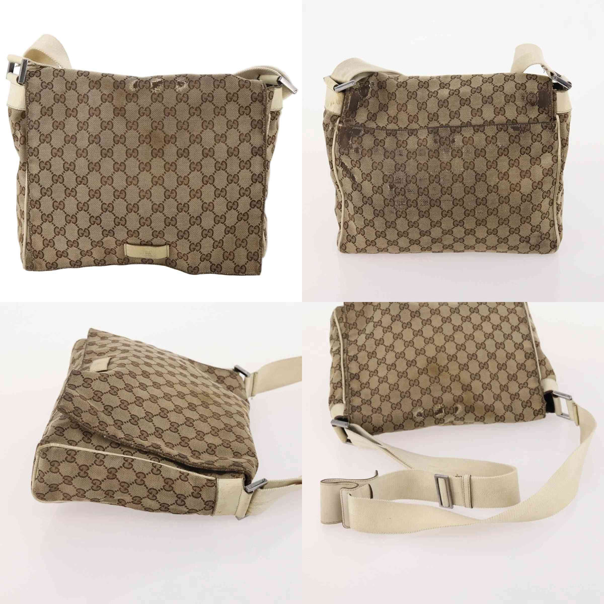 $1490 GUCCI GG Canvas Messenger Bag 10020704