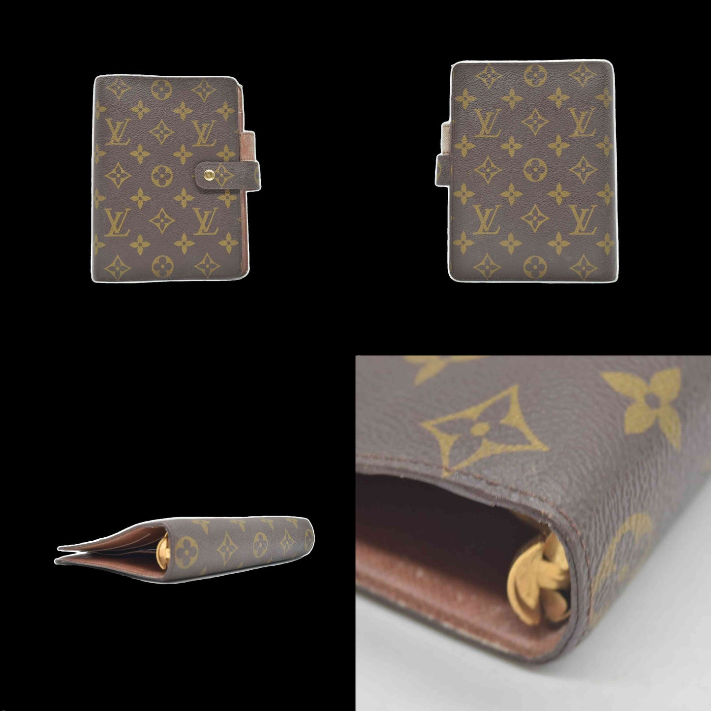 $755 1996 LOUIS VUITTON Monogram Medium Ring Agenda Cover SP0976