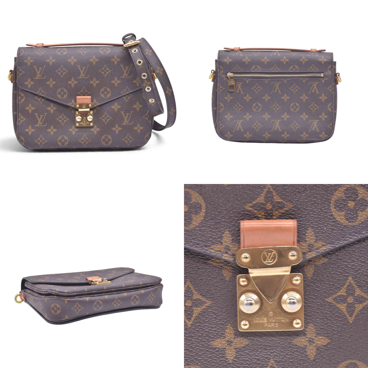 $2620 2016 LOUIS VUITTON Monogram Pochette Metis Shoulder Bag Brown SR3176 CONSIGNMENT 10021414