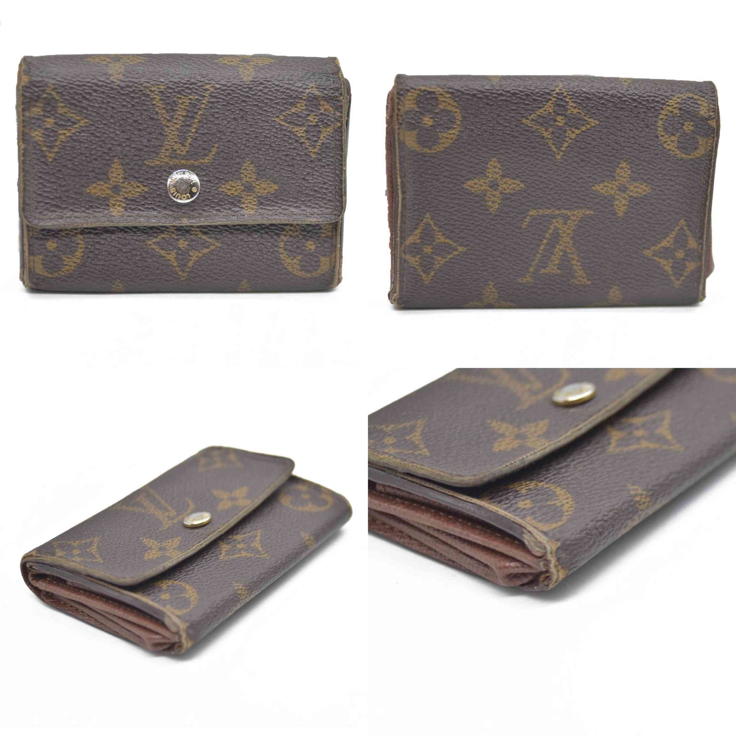 Louis Vuitton $430 Monogram Porte Monnaie Plat Coin Purse Wallet MI1027