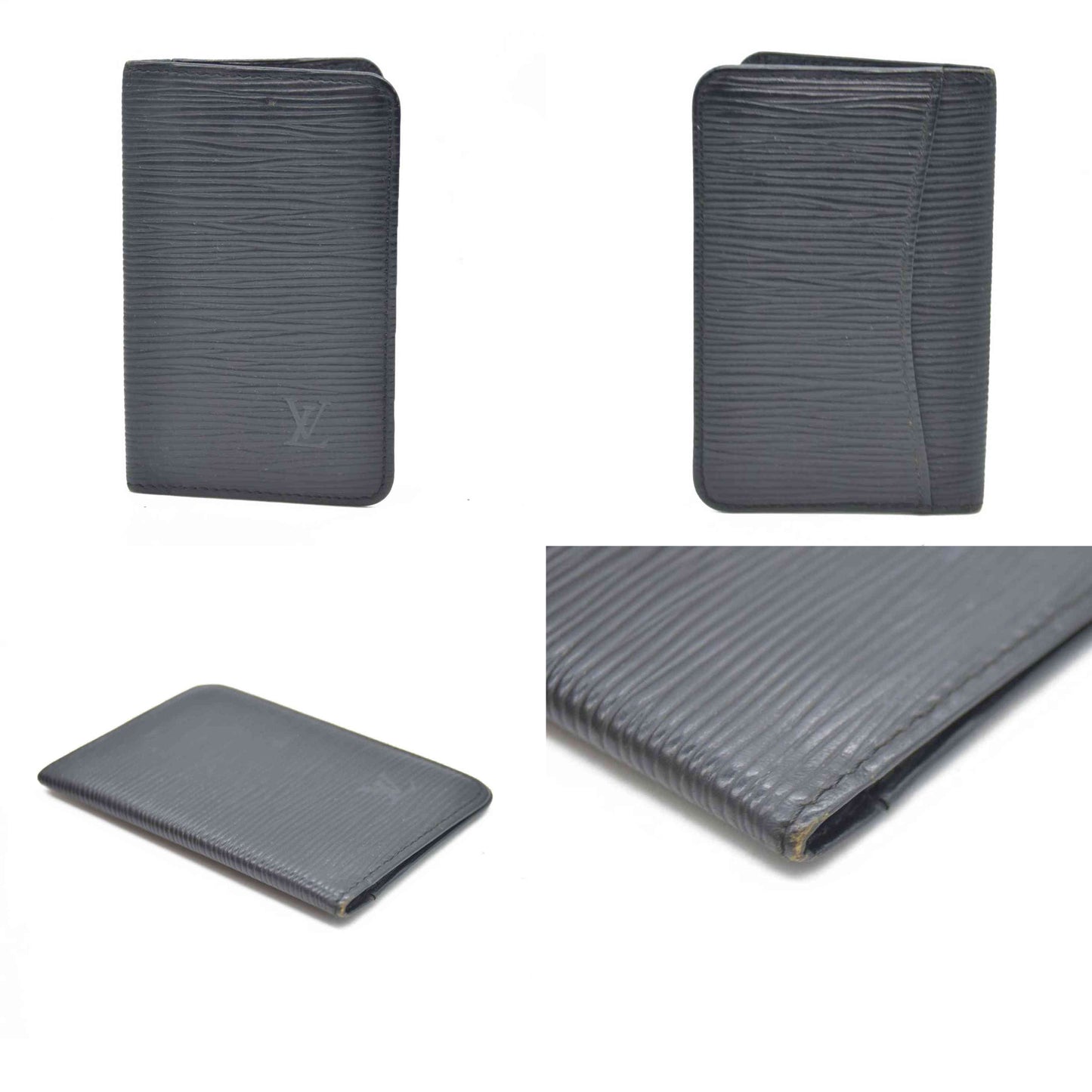 Louis Vuitton Epi De Poche Leather Pass Card Case Black