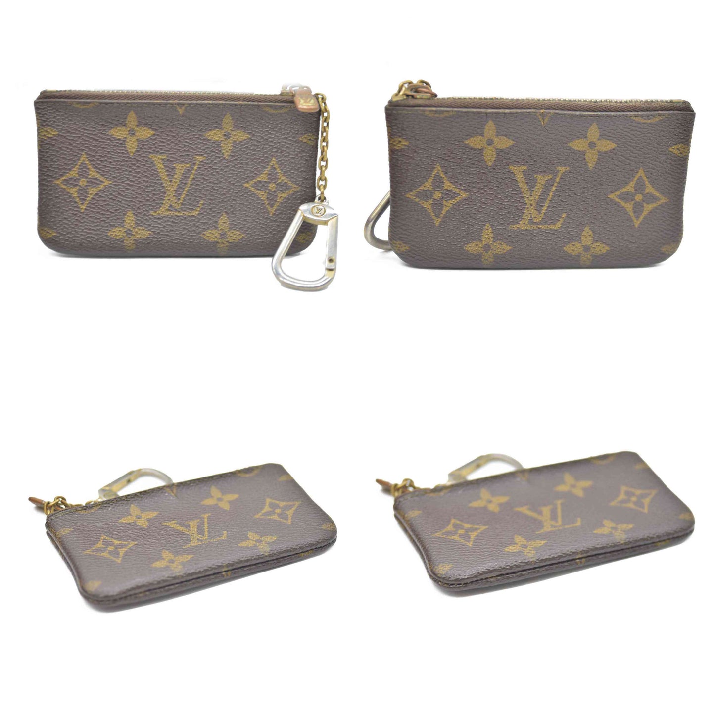 Louis Vuitton Monogram Pochette Cles Wallet Coin Purse Brown