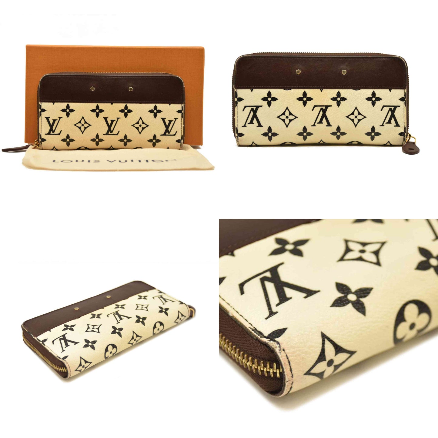 Louis Vuitton  Calfskin Monogram Gamma Zippy Wallet White Chocolate SP0136
