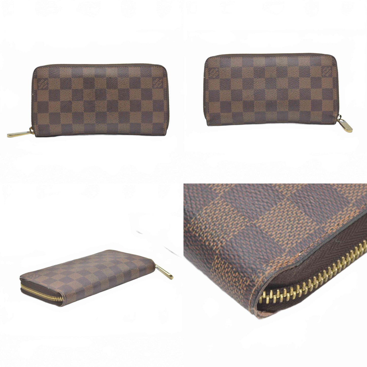 $915 2018 Louis Vuitton Damier Ebene Zippy Wallet Rose Ballerine GI2188