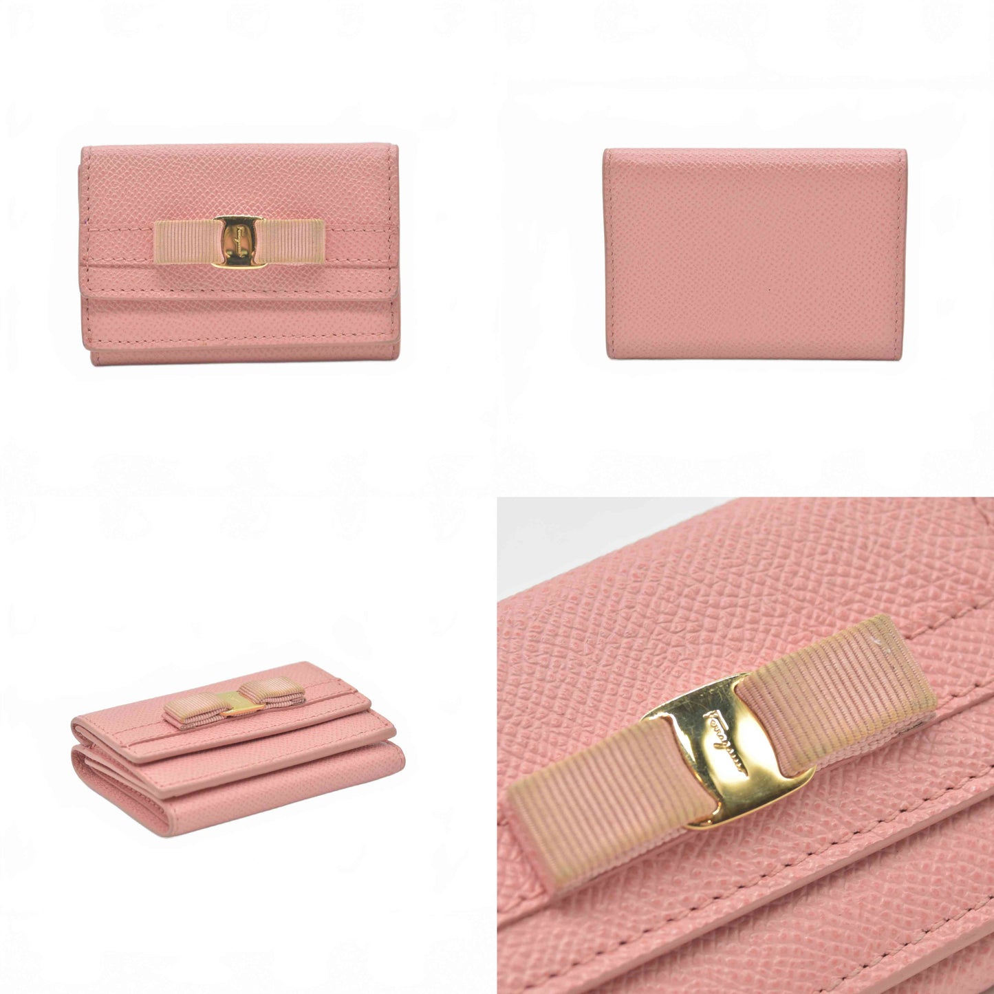 $600 Salvatore Ferragamo Vara Bow Compact Wallet