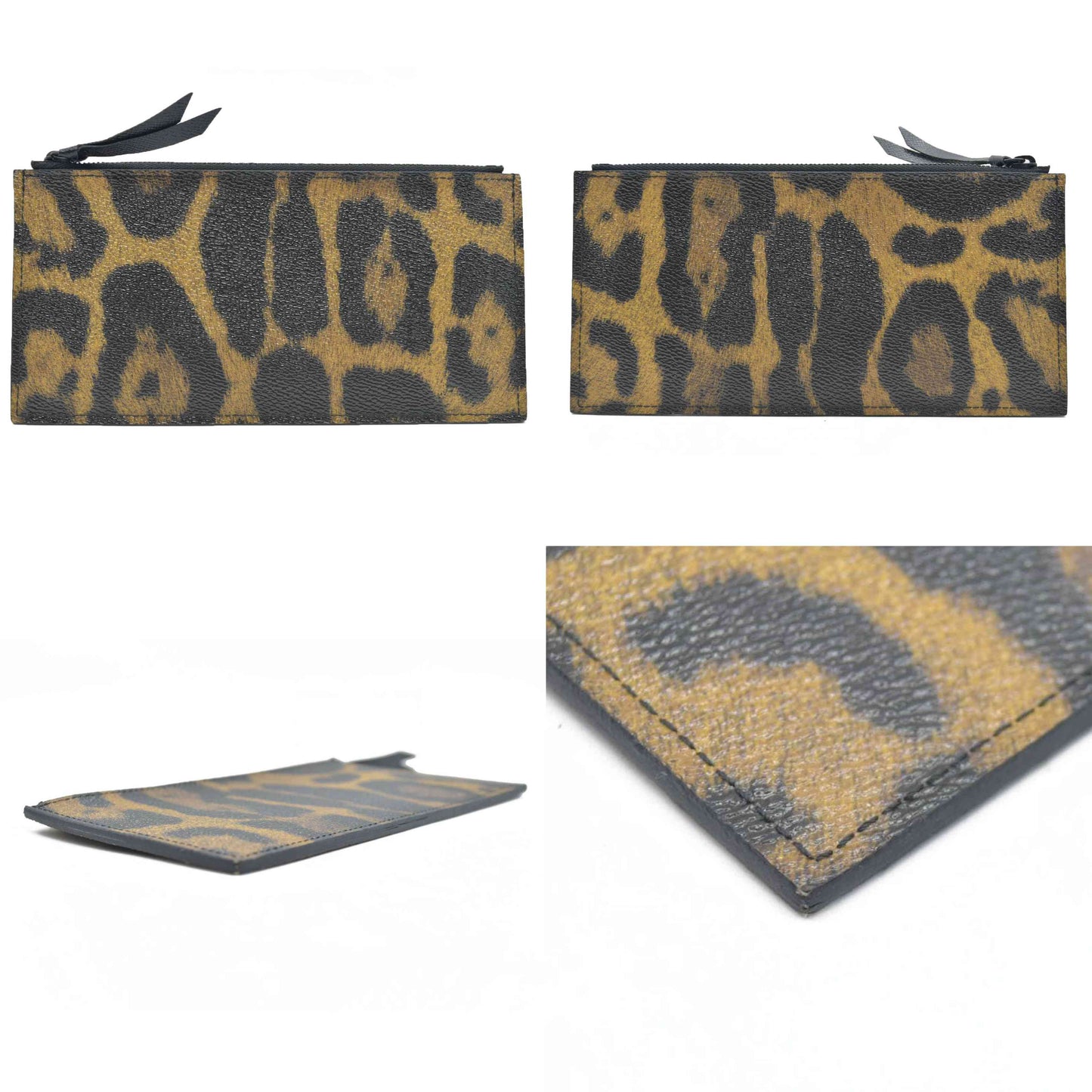 $600 Louis Vuitton Monogram Leopard Pochette Felicie Zipper Insert