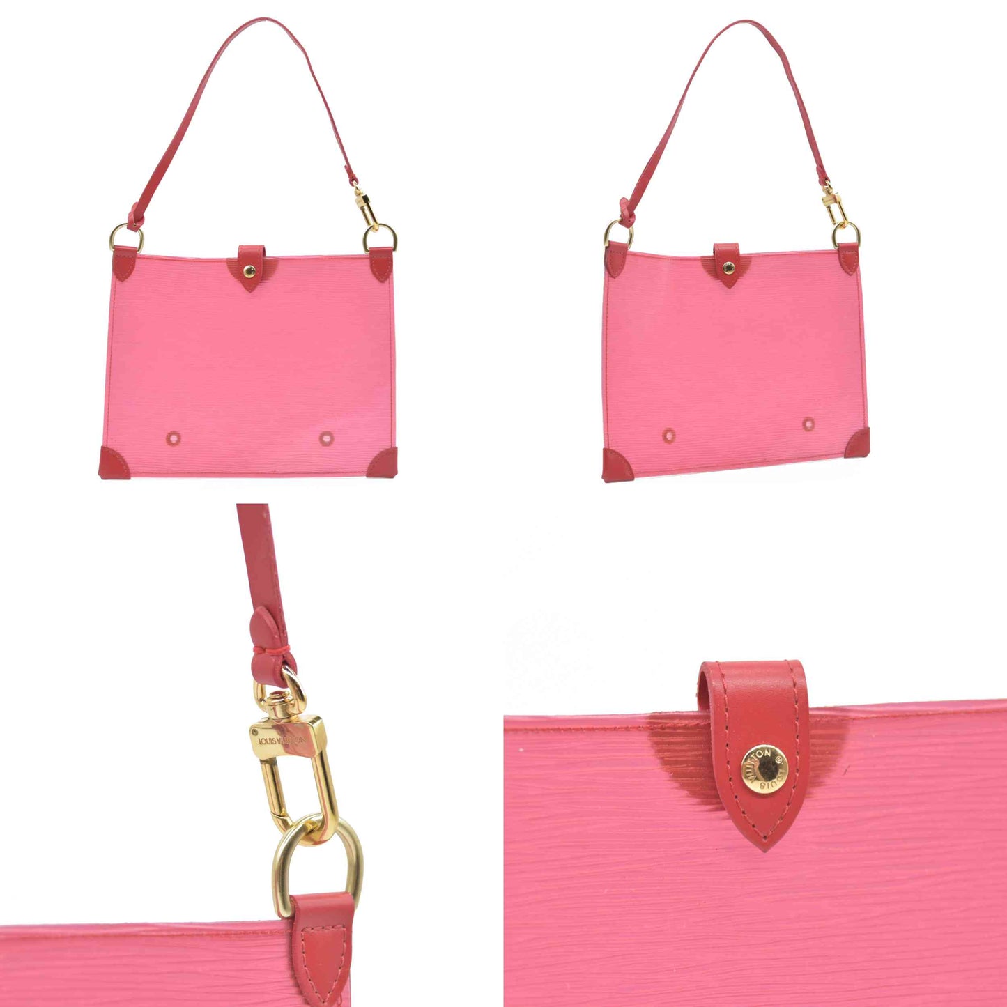 Louis Vuitton Clear Red Epi Leather Plage Clear Pochette Accessoires