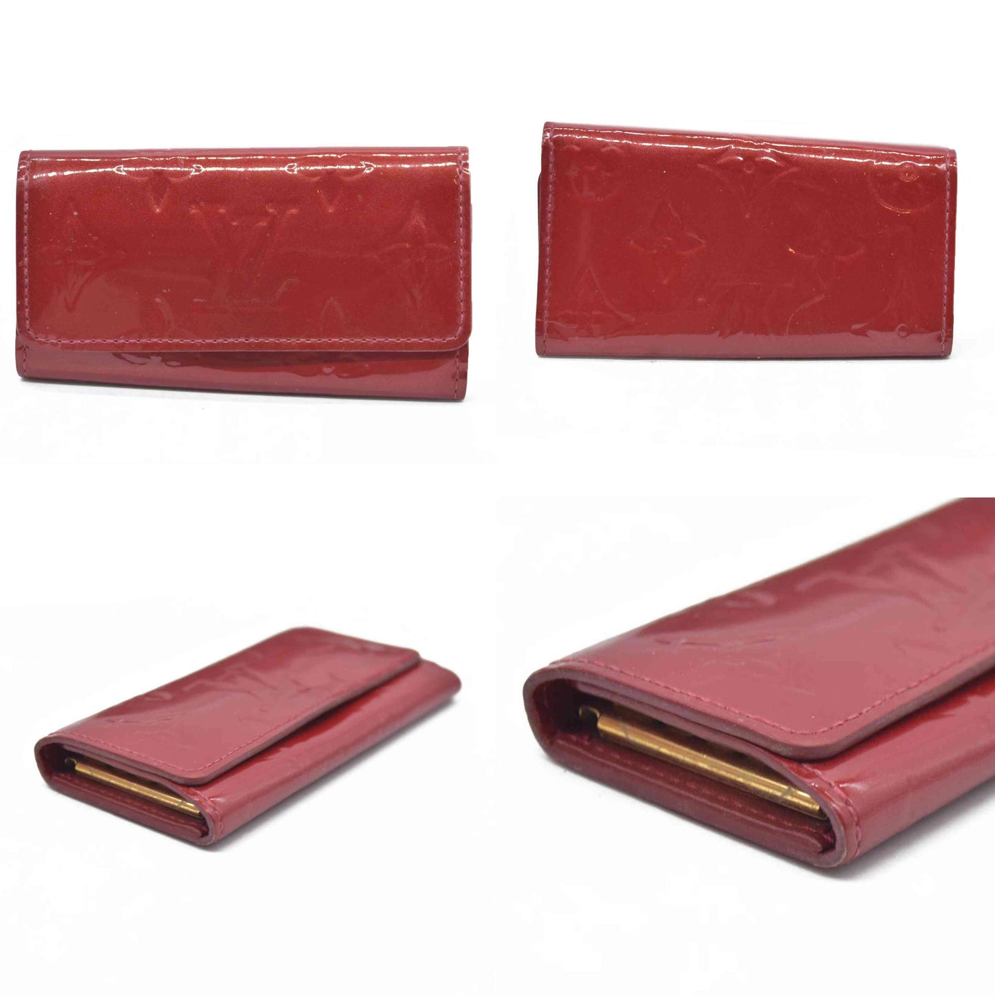 $345 Louis Vuitton Monogram Vernis Leather Multicles 4 Ring Key Case TN2153