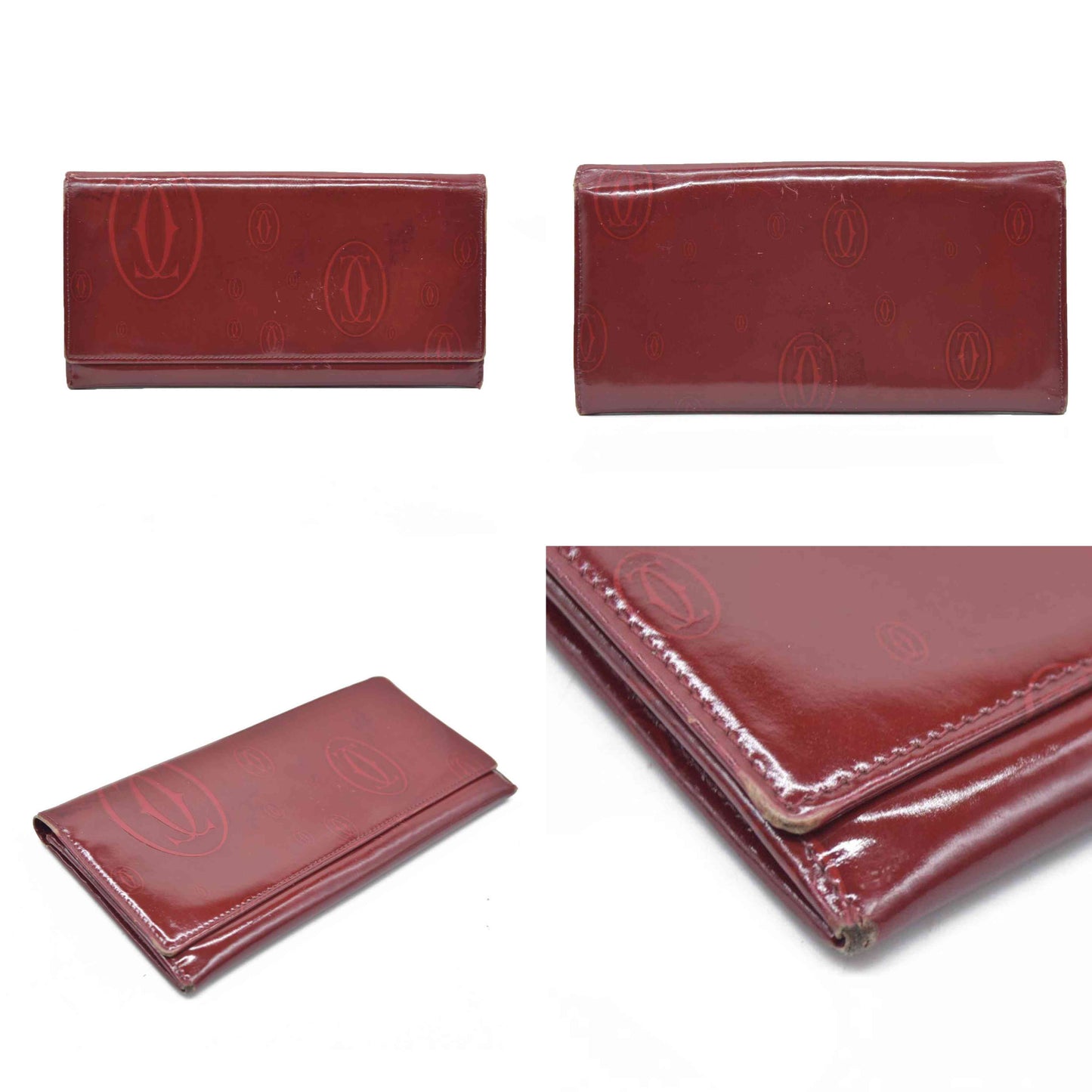 Cartier Patent Leather Continental Wallet
