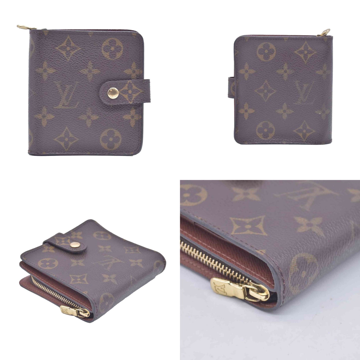 $620 LOUIS VUITTON Monogram Compact Zip Wallet CONSIGNMENT