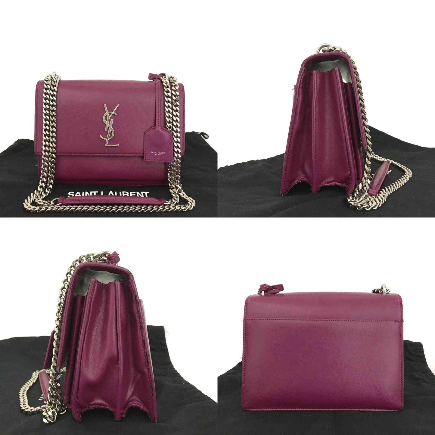 Saint Laurent Calfskin Medium Monogram Sunset Purple