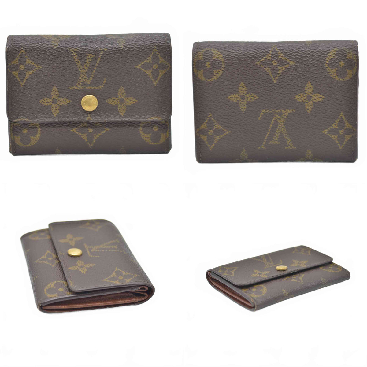 $440 2001 Louis Vuitton Monogram Porte-Monnaie Plat Coin Purse MI1001