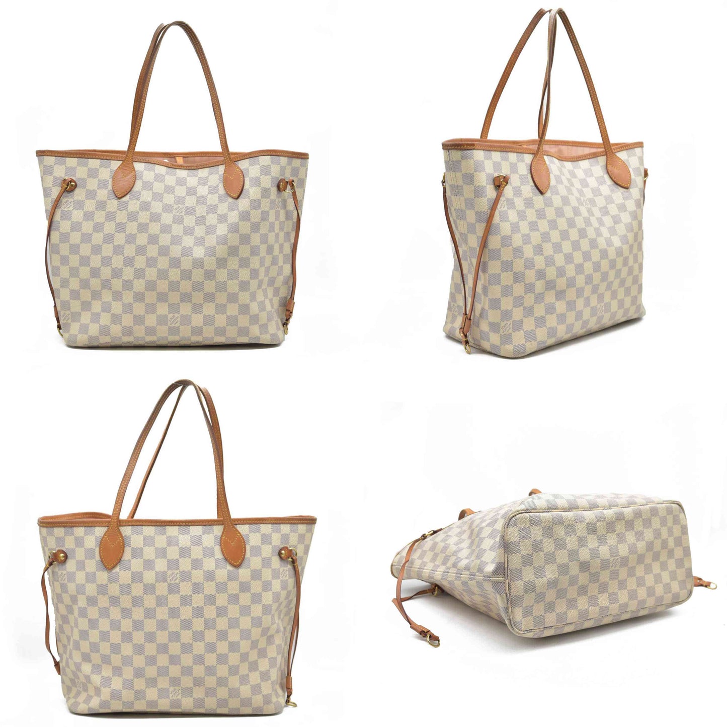 $2200 Louis Vuttion Damier Azur Neverfull MM Rose Ballerine