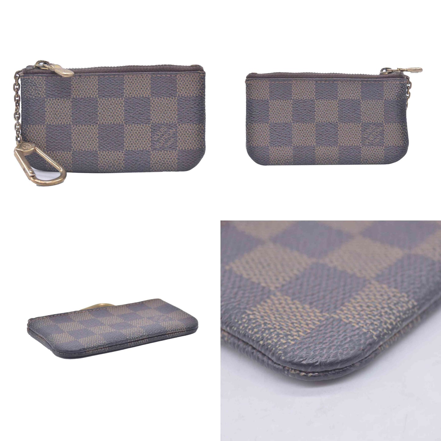 $355 2008 Louis Vuitton Damier Ebene Pochette Cles Key Holder CA0098 CONSIGNMENT