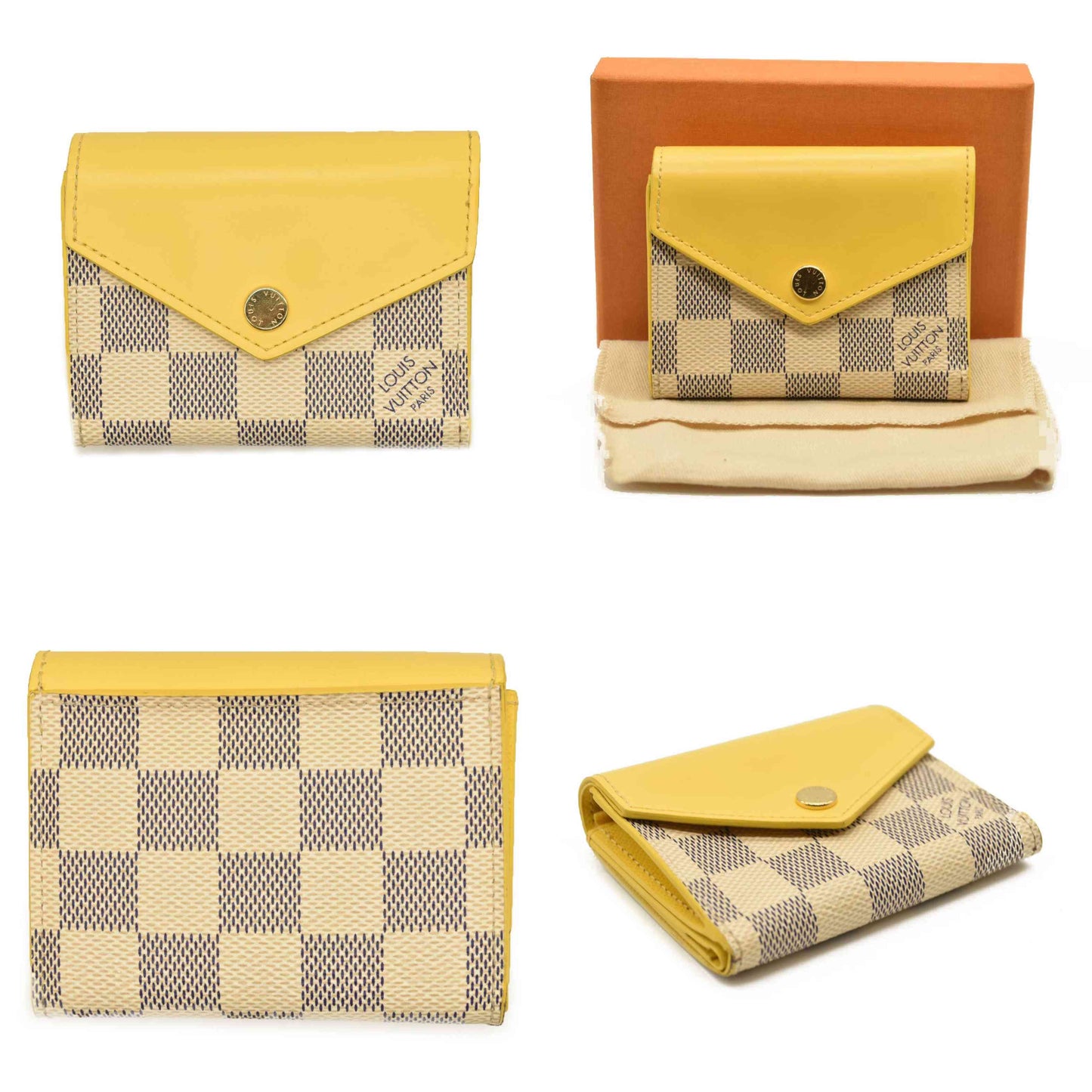 LOUIS VUITTON Damier Azur Zoe Wallet Pineapple  MI1179