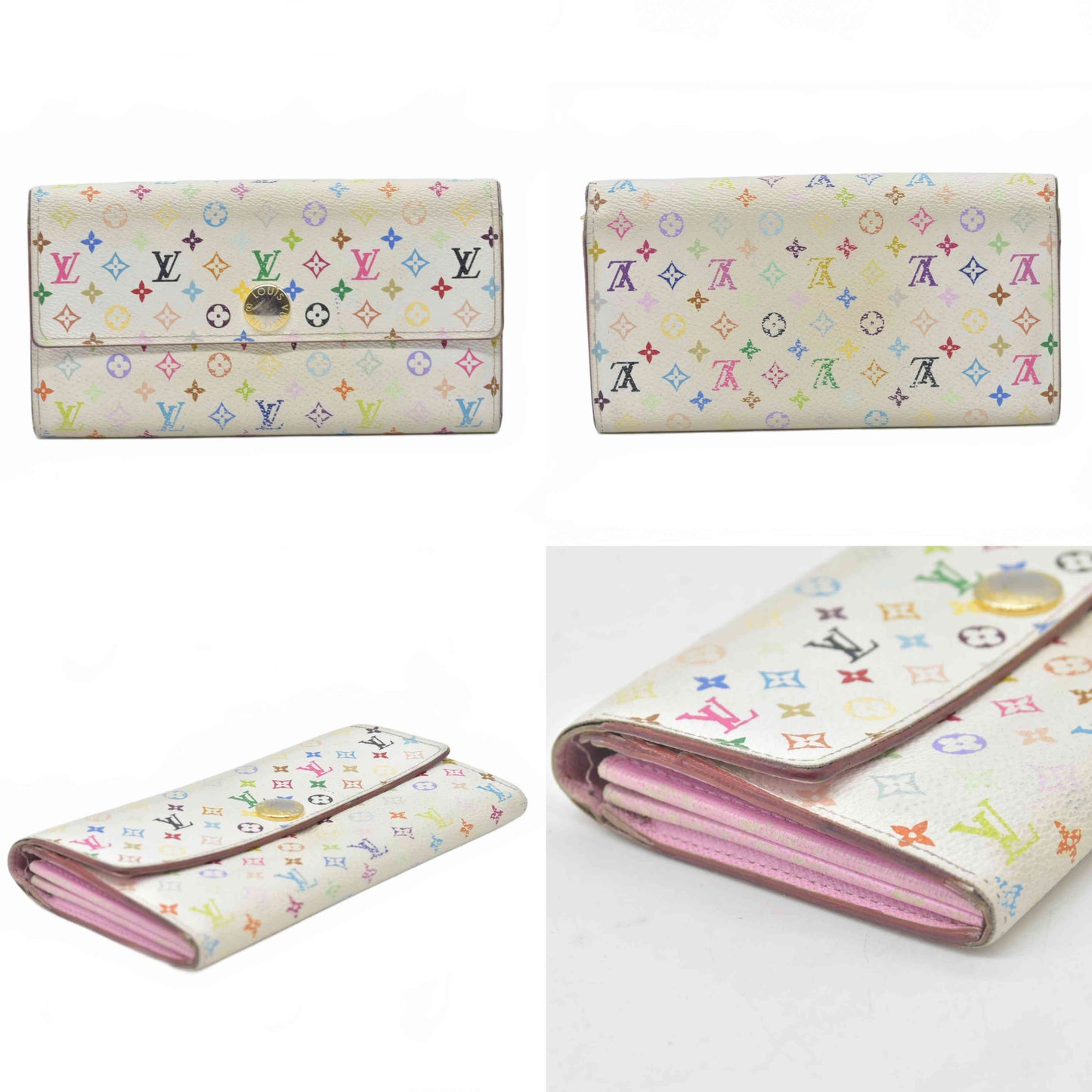 $850 2012 Louis Vuitton Monogram Multicolor Sarah Long Wallet CA2162