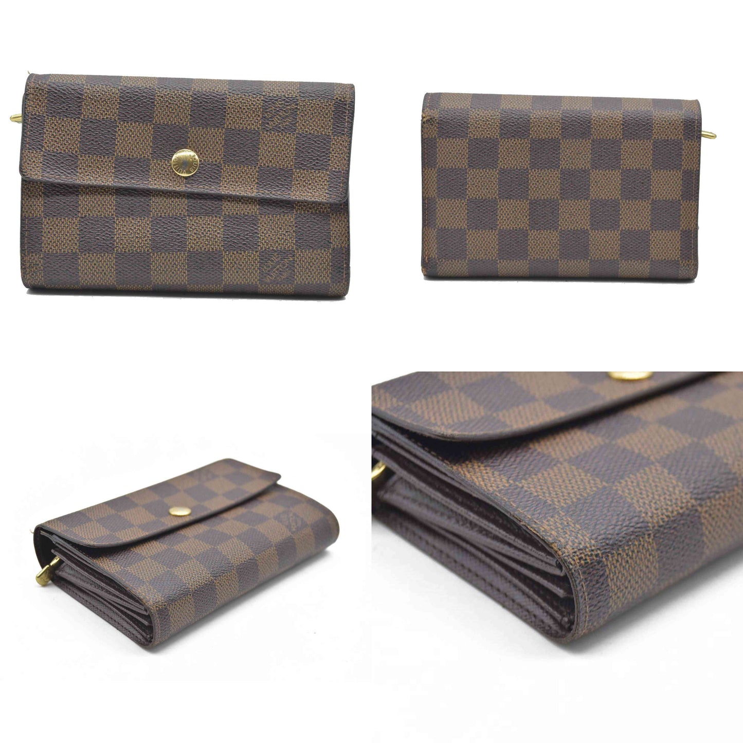 AUCTION $610 Louis Vuitton  Damier Ebene Porte Tresor Etui Papiers Wallet SP2077