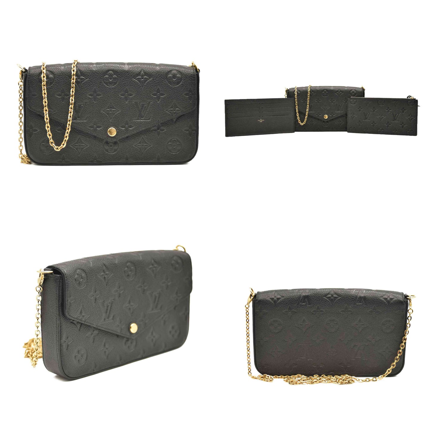 LOUIS VUITTON  Empreinte Pochette Felicie Chain Wallet Black