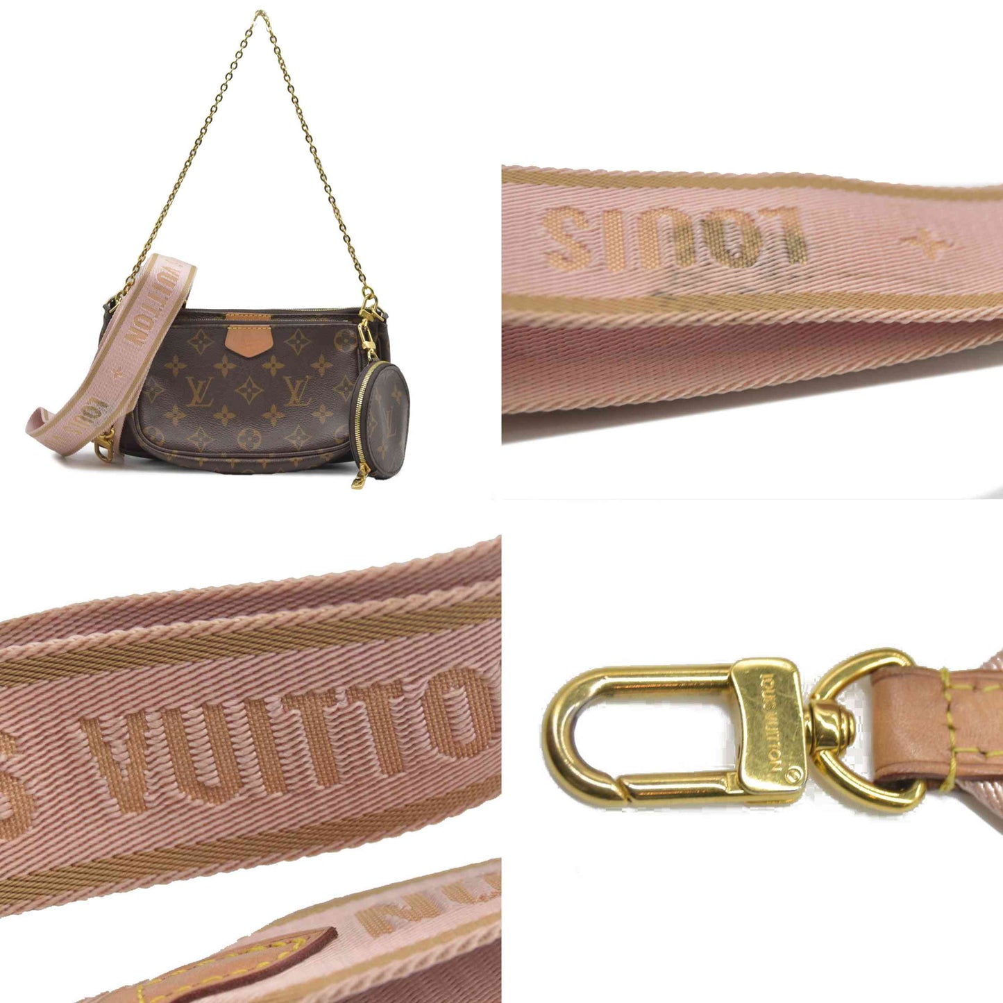 Louis Vuitton  Monogram Multi Pochette Accessories Rose Clair SN4270/RFID