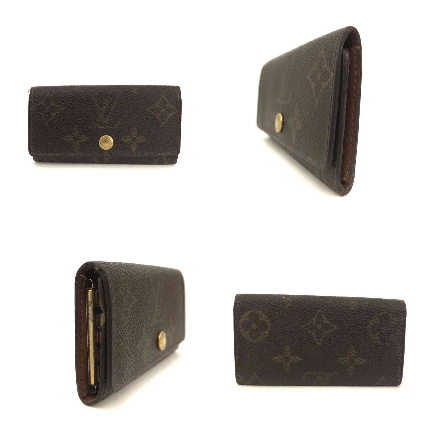 $345 Louis Vuitton Monogram Multicles 4 Ring Key Case Brown TH1919